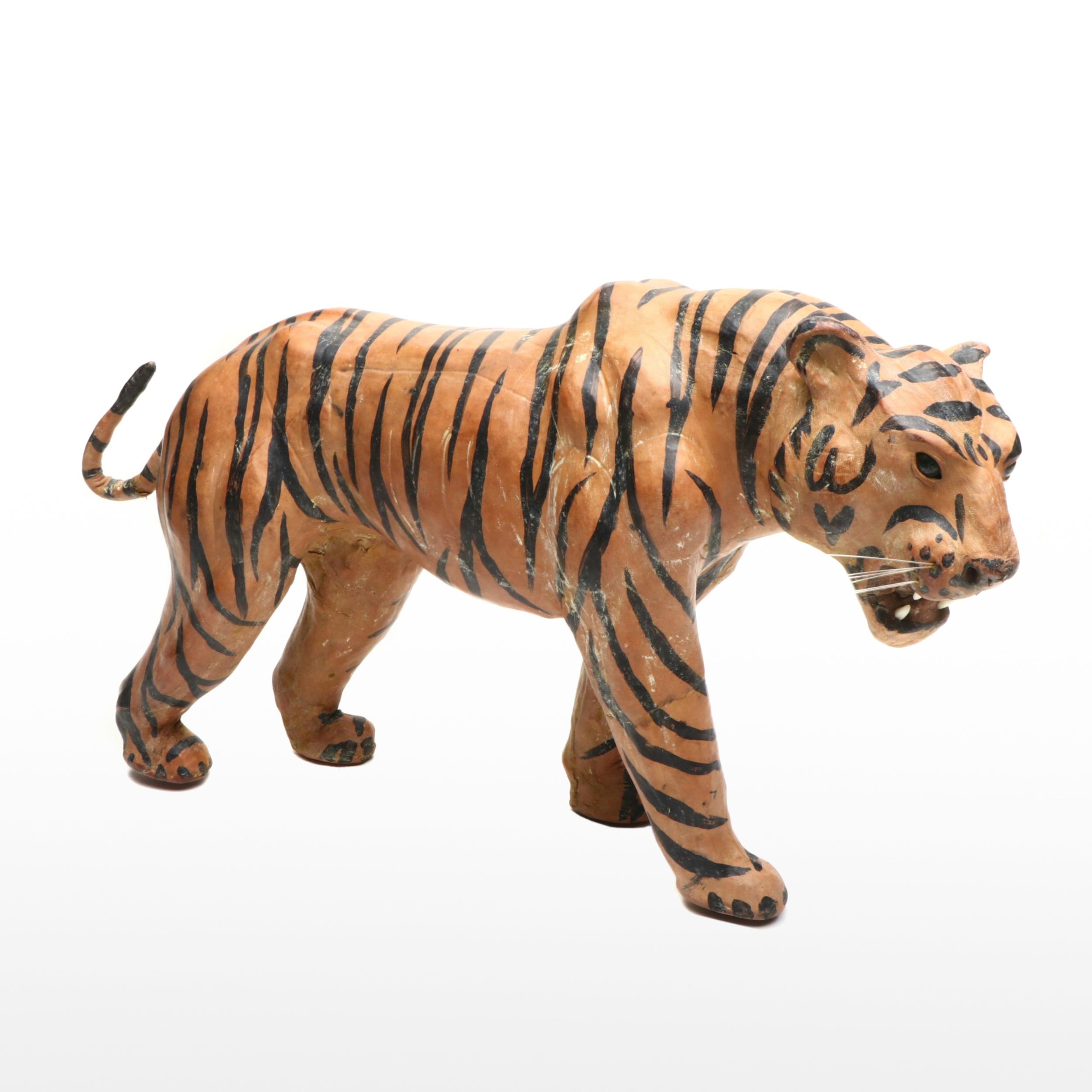 Papier-Mâché Tiger Sculpture