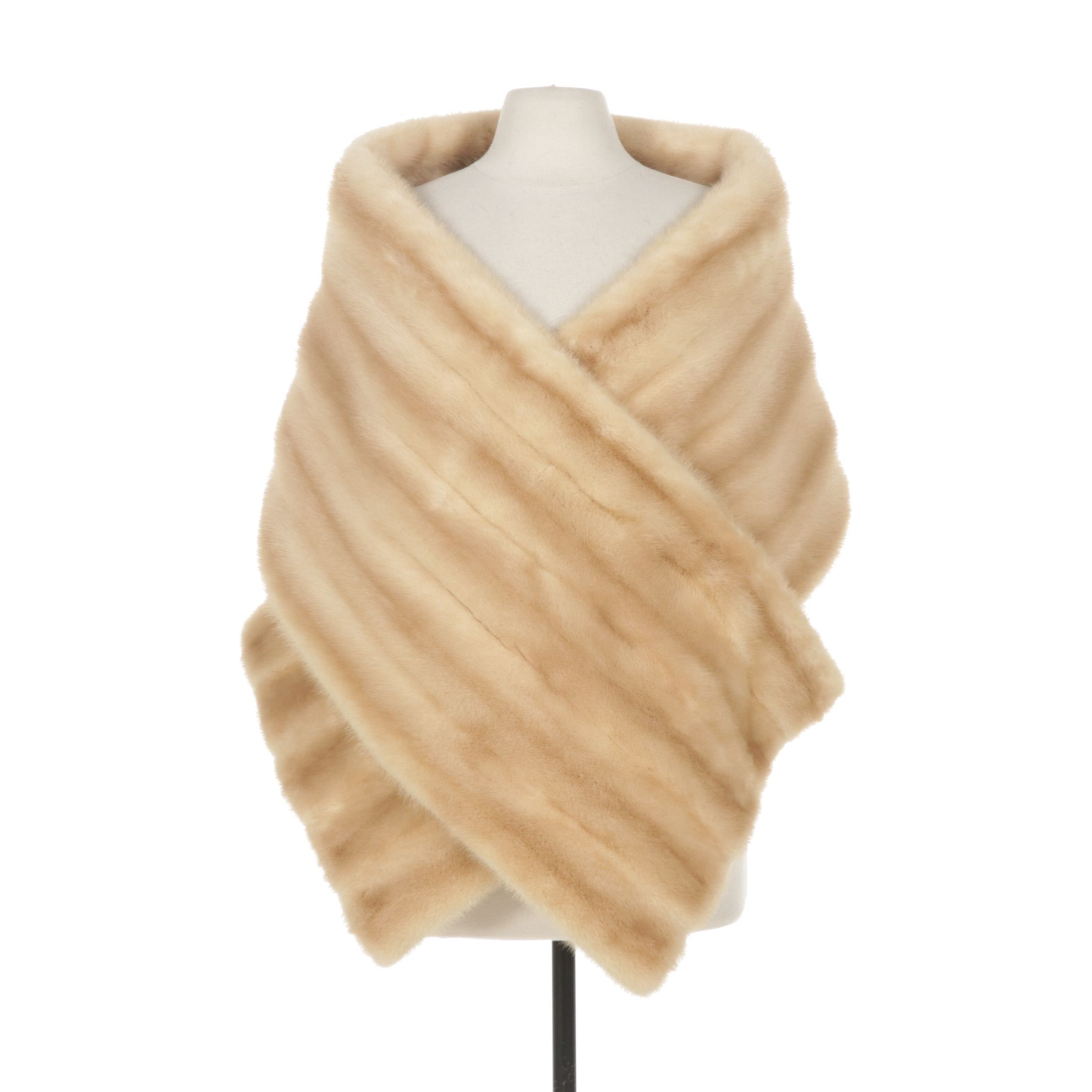Blonde Mink Fur Straight Wrap Stole