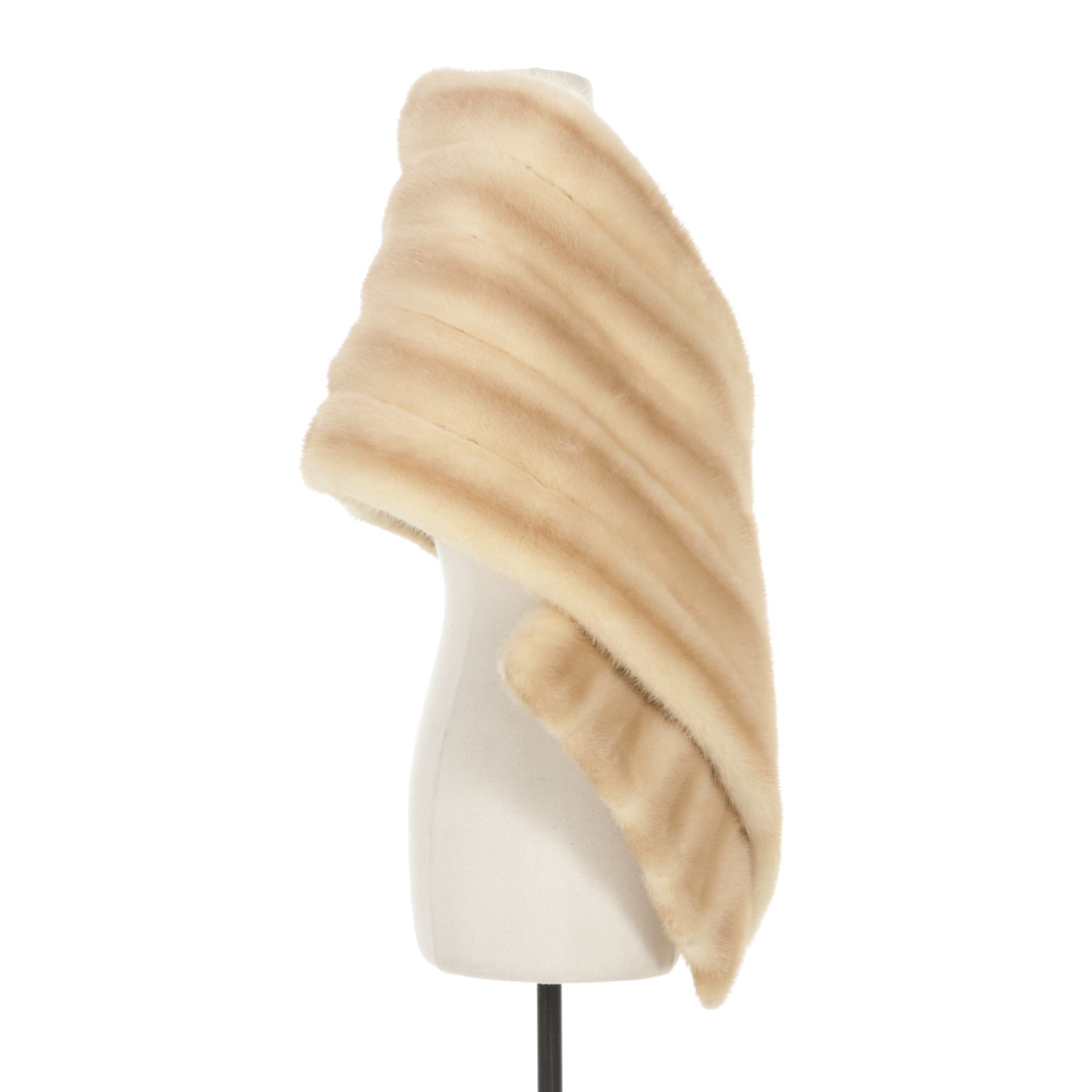Blonde Mink Fur Straight Wrap Stole