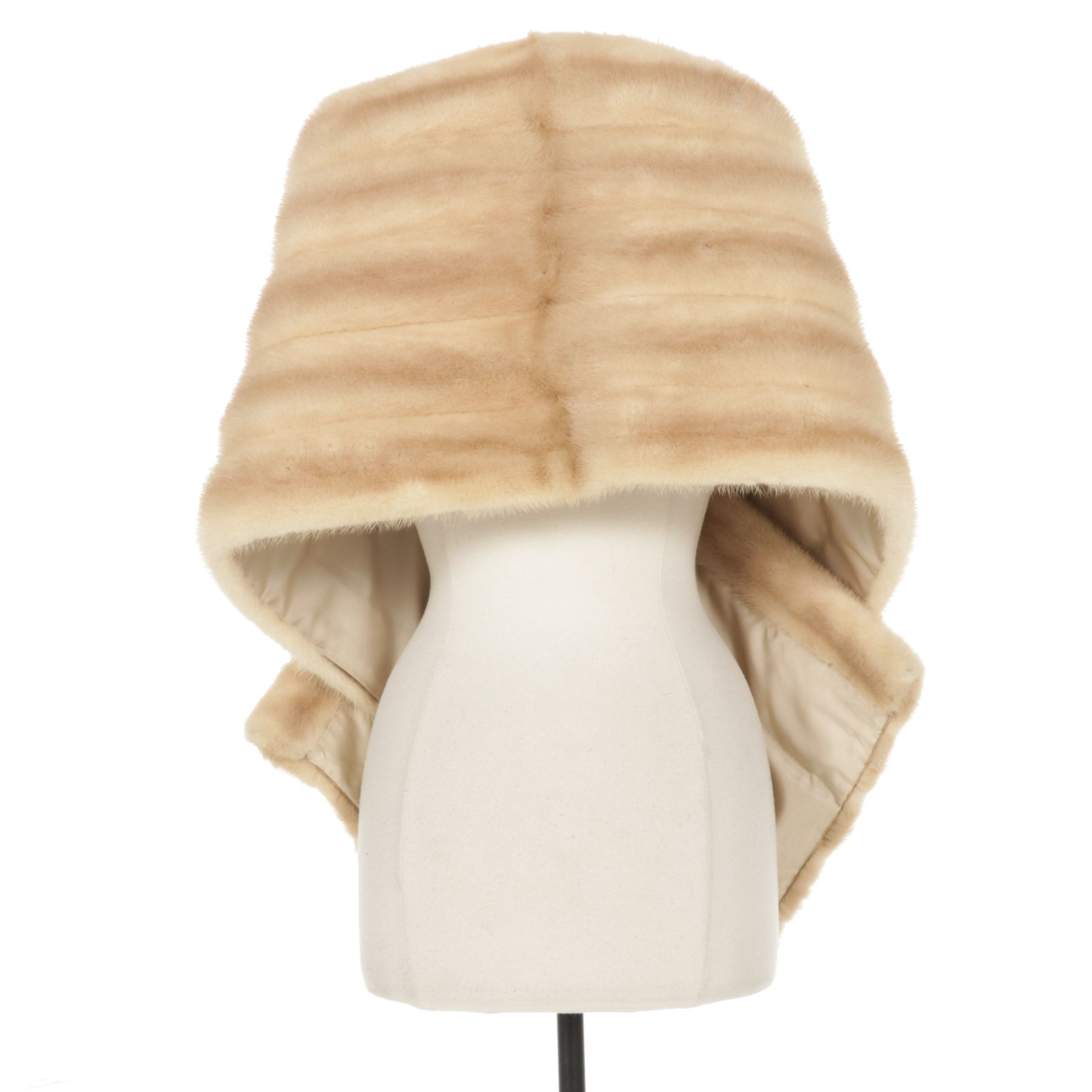 Blonde Mink Fur Straight Wrap Stole