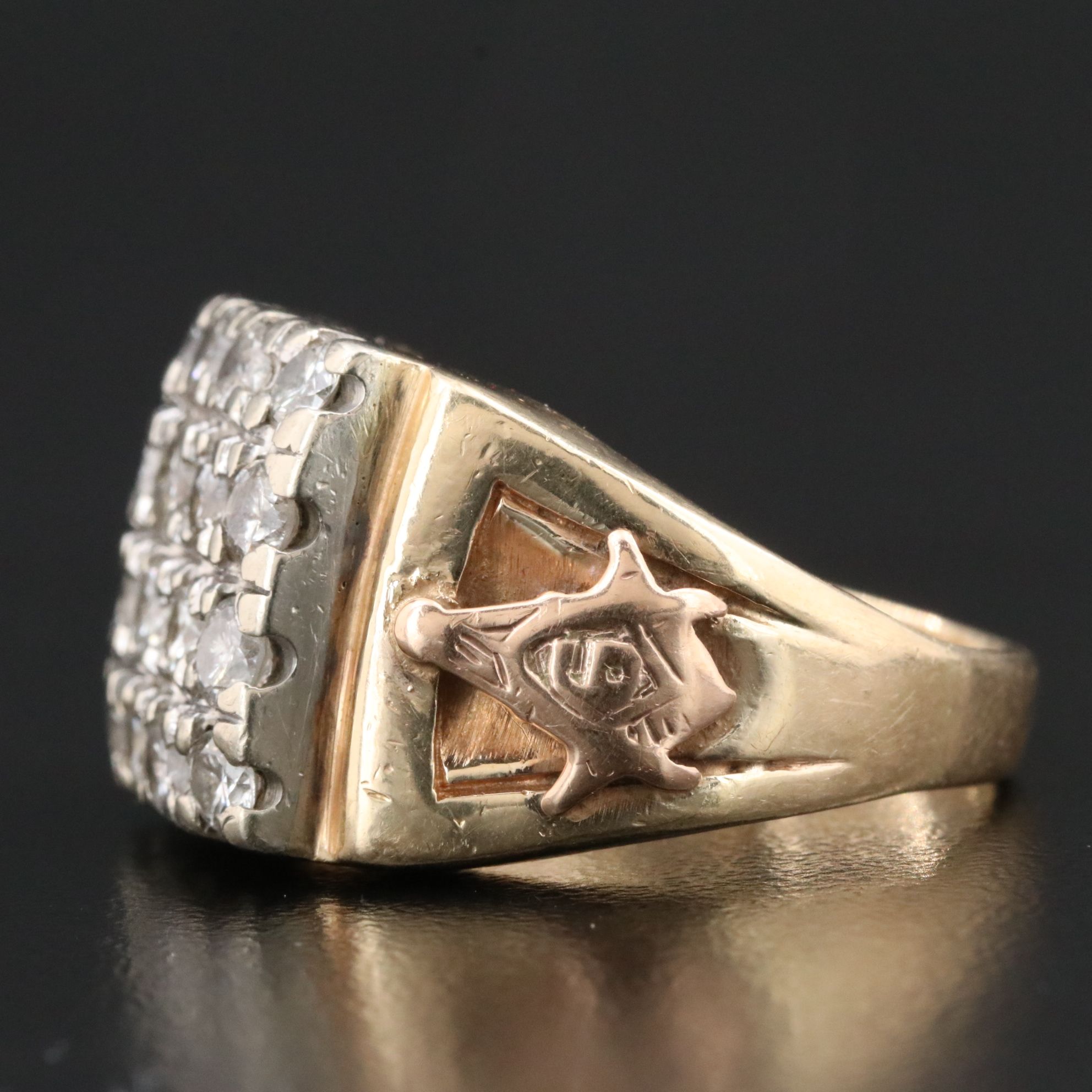 Masonic 14K 1.50 CTW Diamond Ring