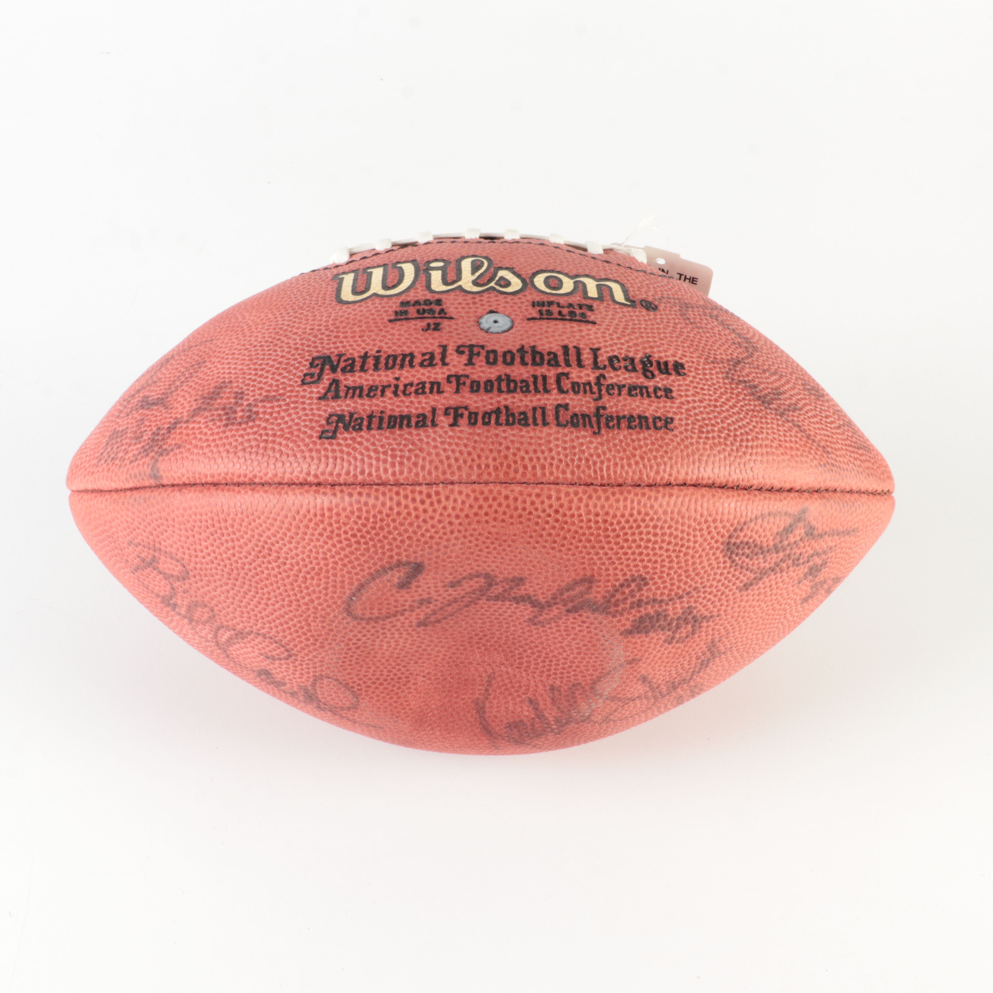 Collection off Signed Footballs, Hockey Pucks, Basketballs, and More