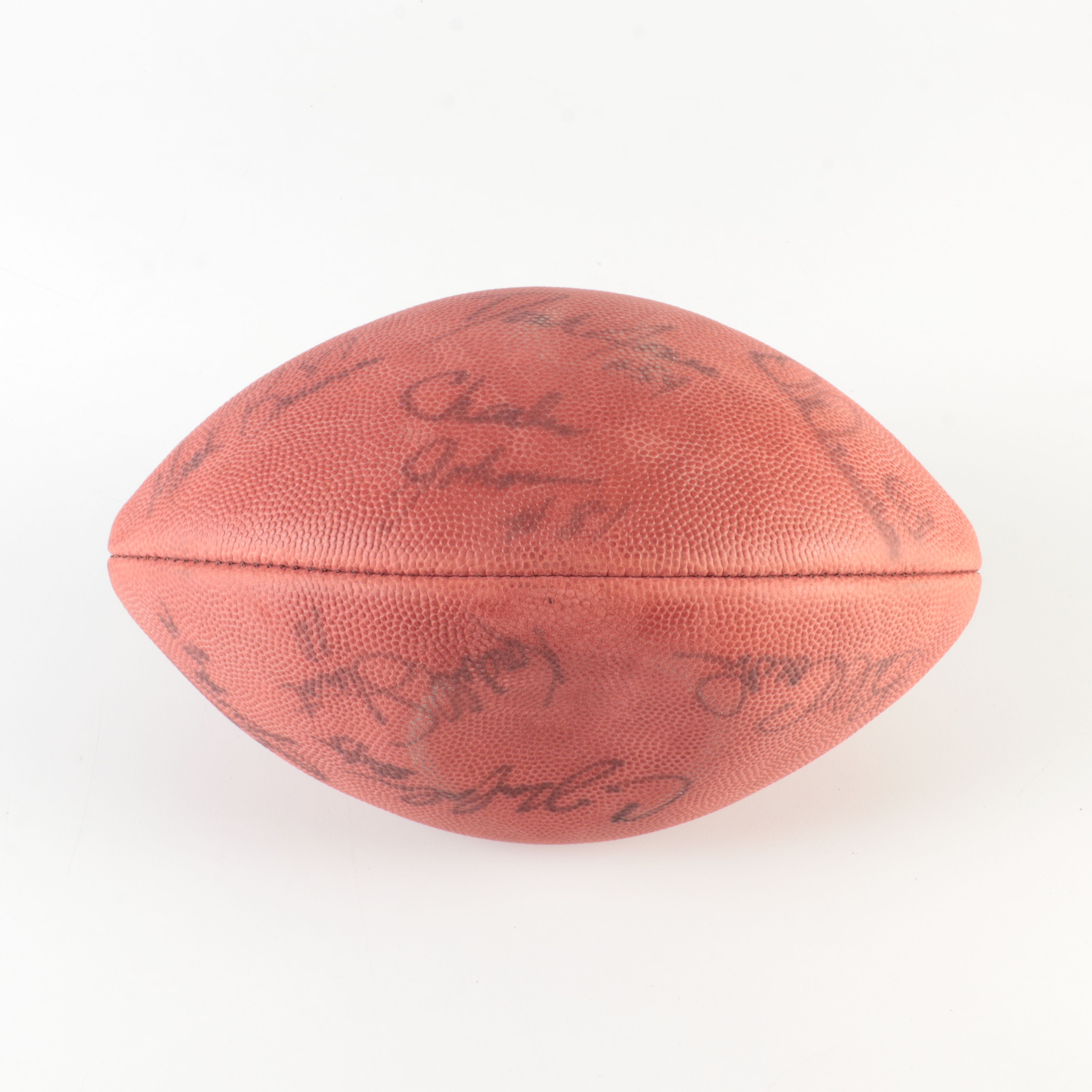 Collection off Signed Footballs, Hockey Pucks, Basketballs, and More