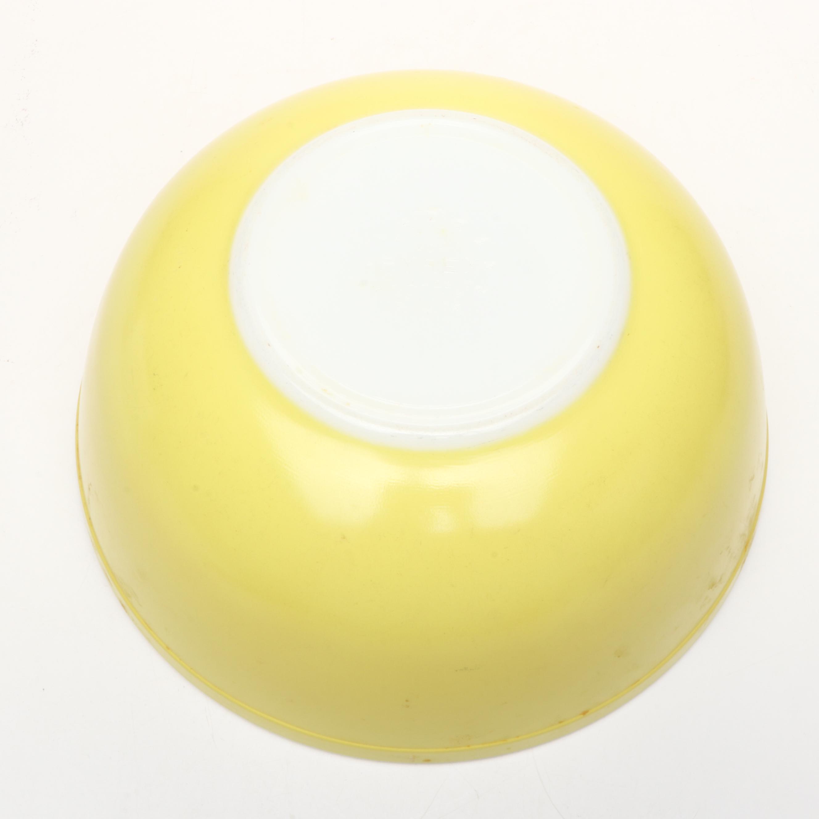 Morton Pottery Stoneware Bowl with Pyrex and Other Mixing Bowls