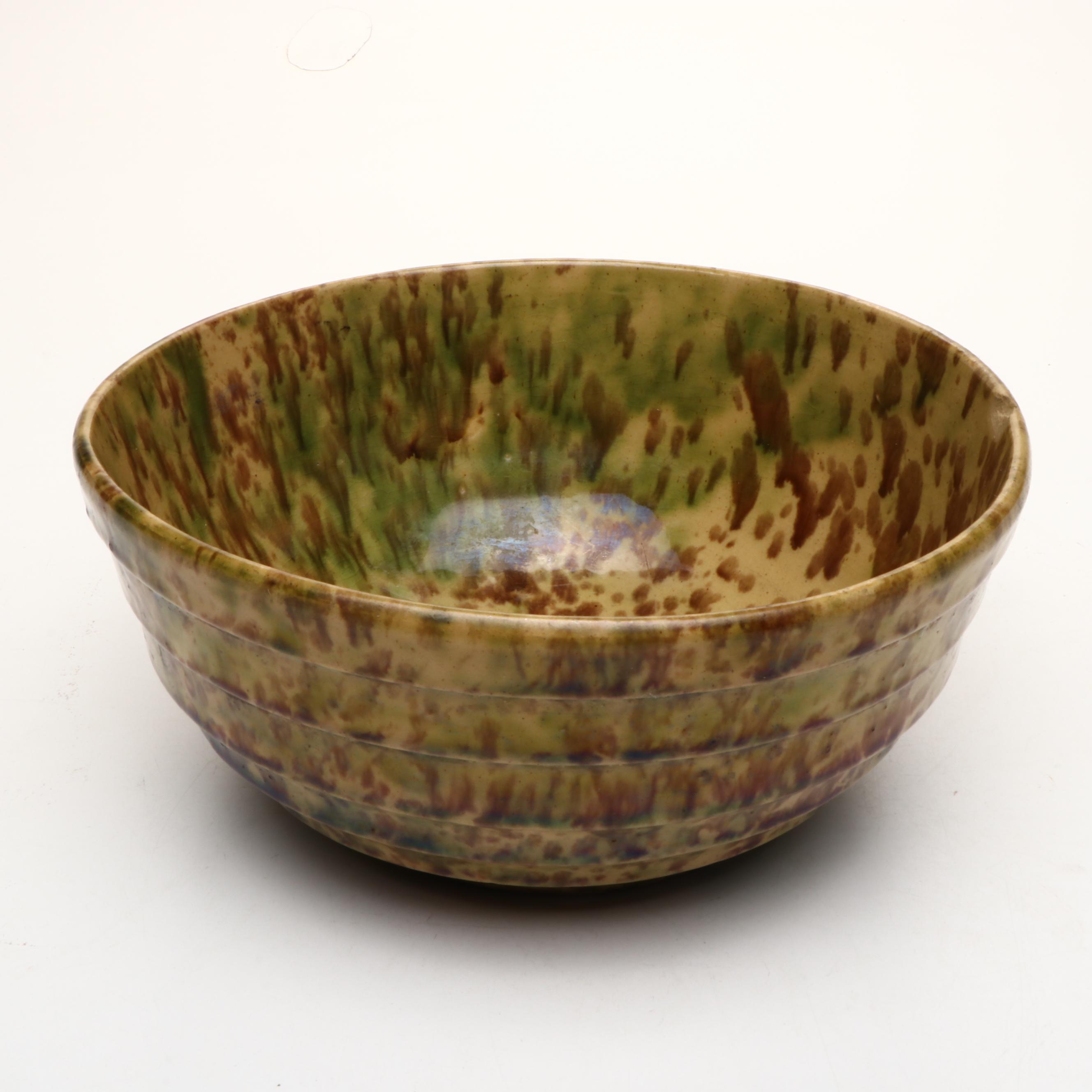 Morton Pottery Stoneware Bowl with Pyrex and Other Mixing Bowls