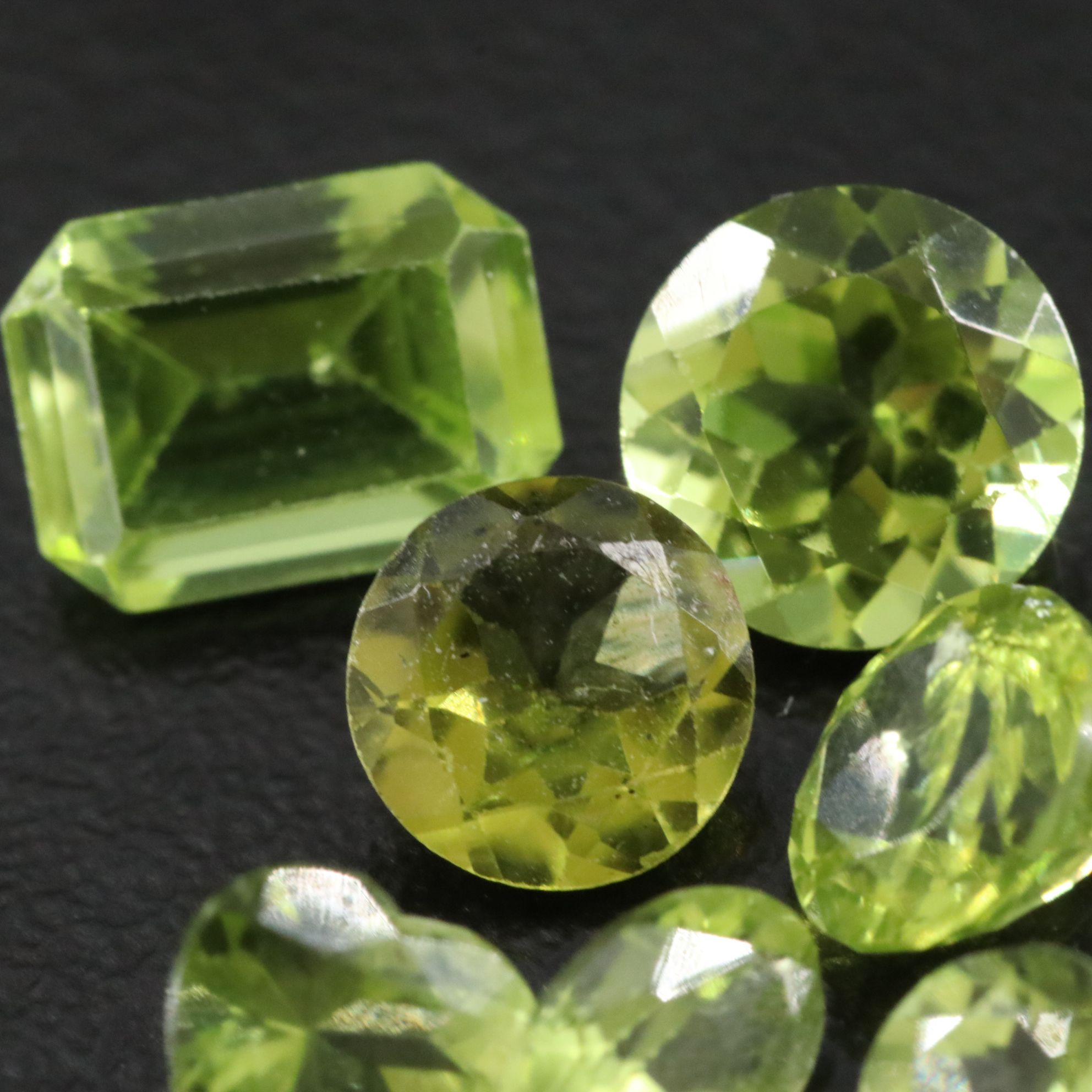Loose 6.59 CTW Peridot Mixed Shape Lot