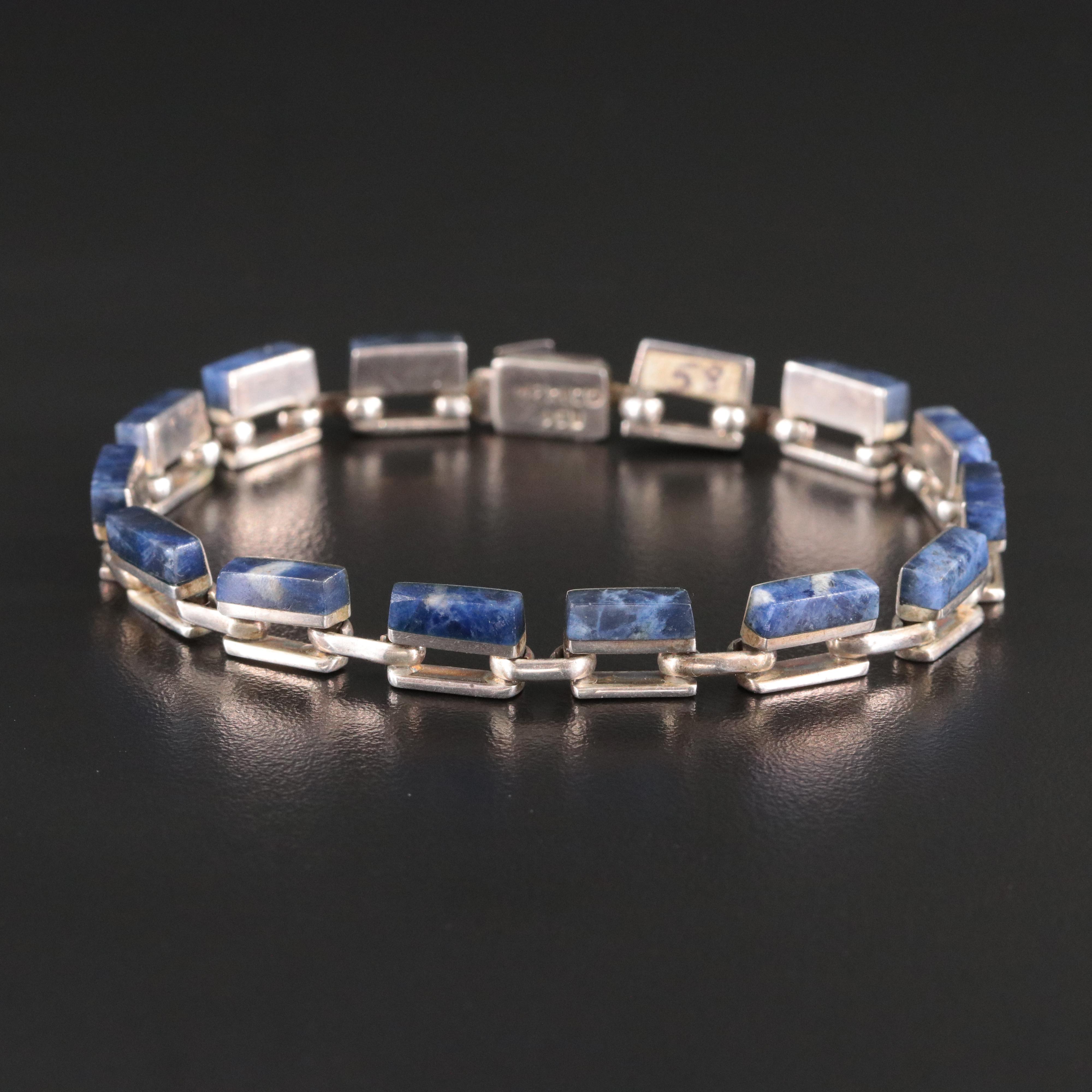 Mexican Sterling Sodalite Bracelet