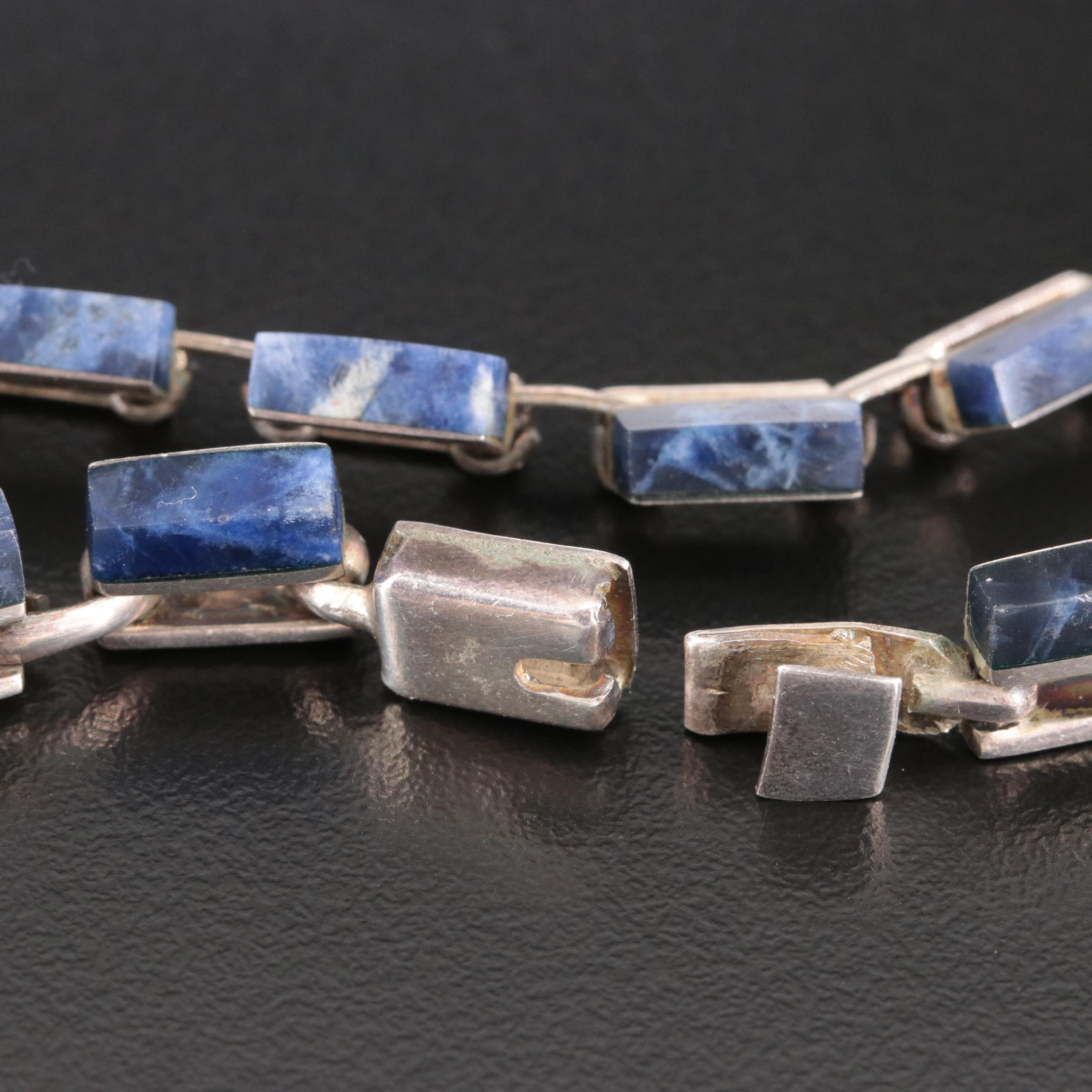 Mexican Sterling Sodalite Bracelet
