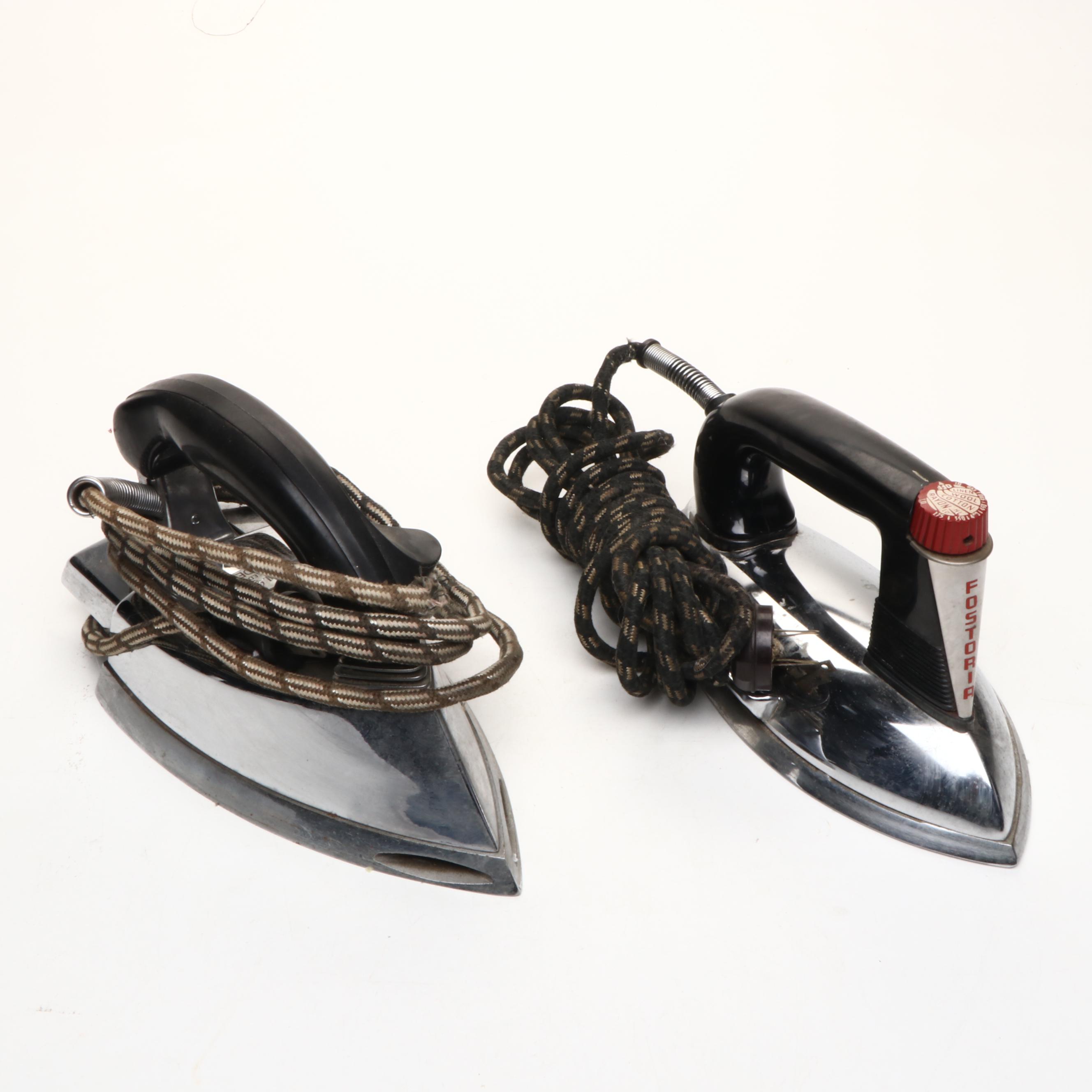 General Electric, Fostoria, and Other Mid-Century Clothes Irons