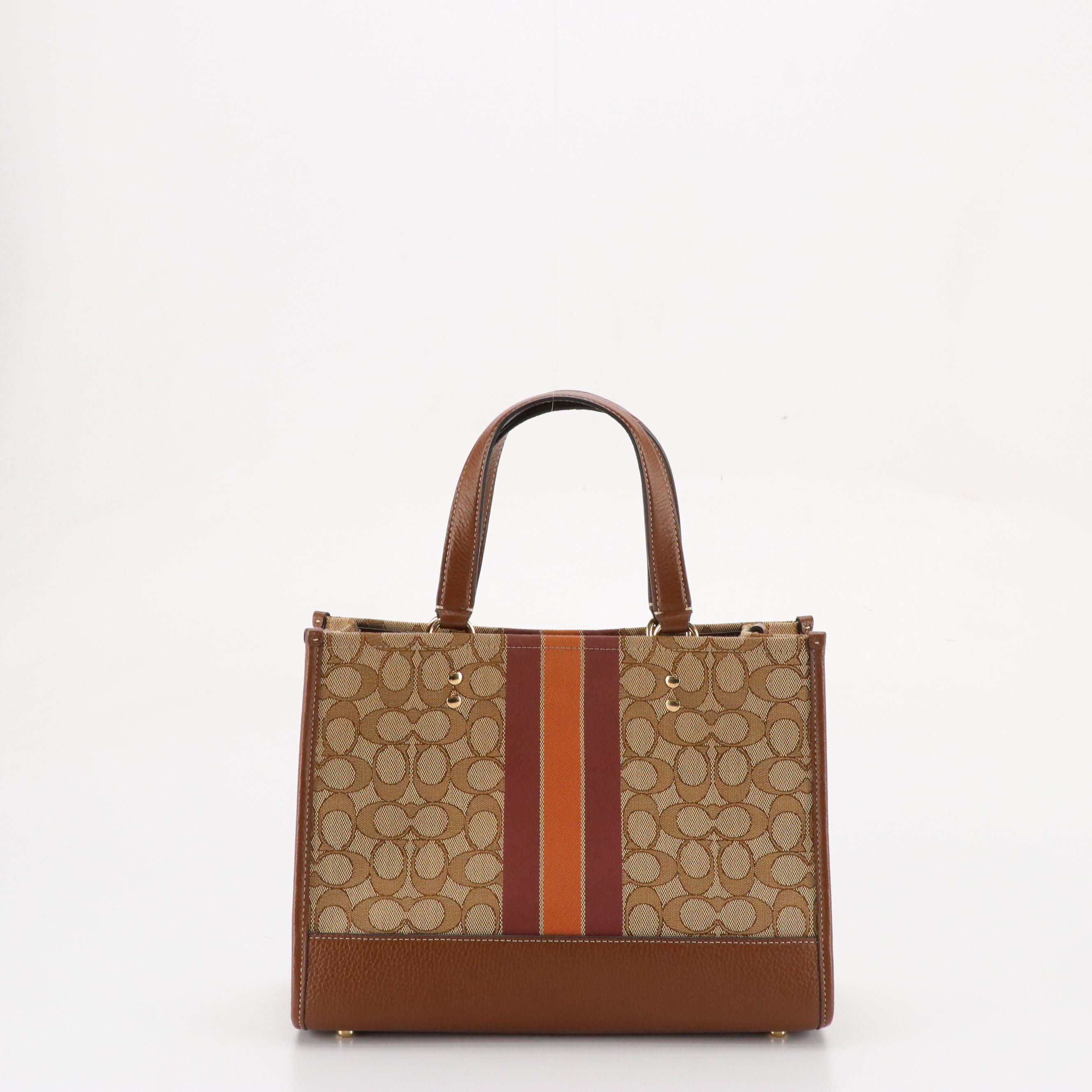 Coach Dempsey Two-Way Carryall Bag, Brown Leather Kristin Shoulder Bag