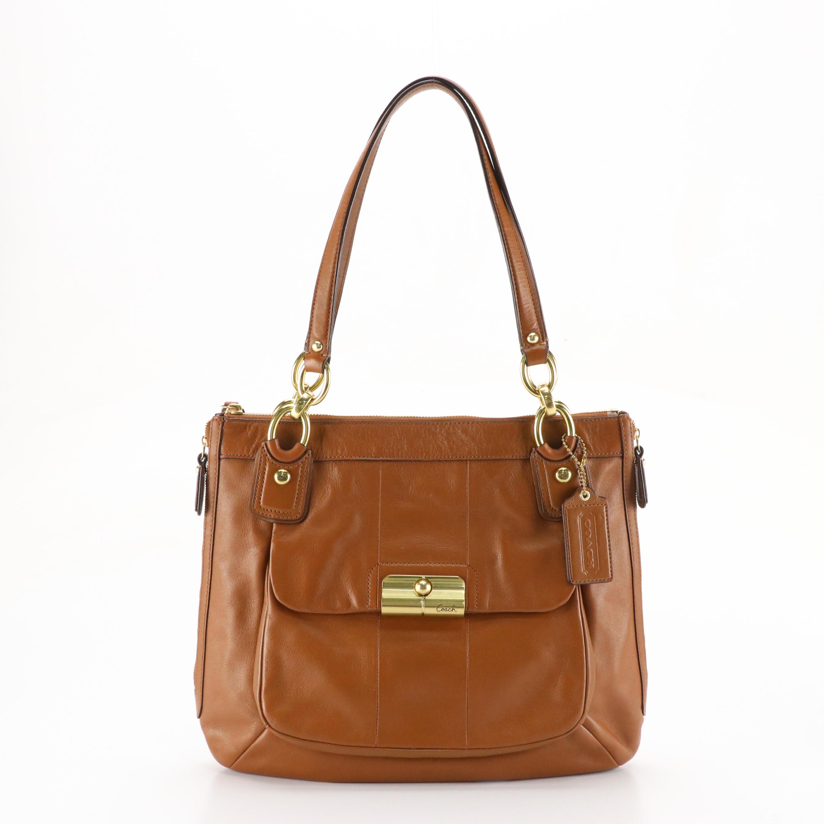 Coach Dempsey Two-Way Carryall Bag, Brown Leather Kristin Shoulder Bag
