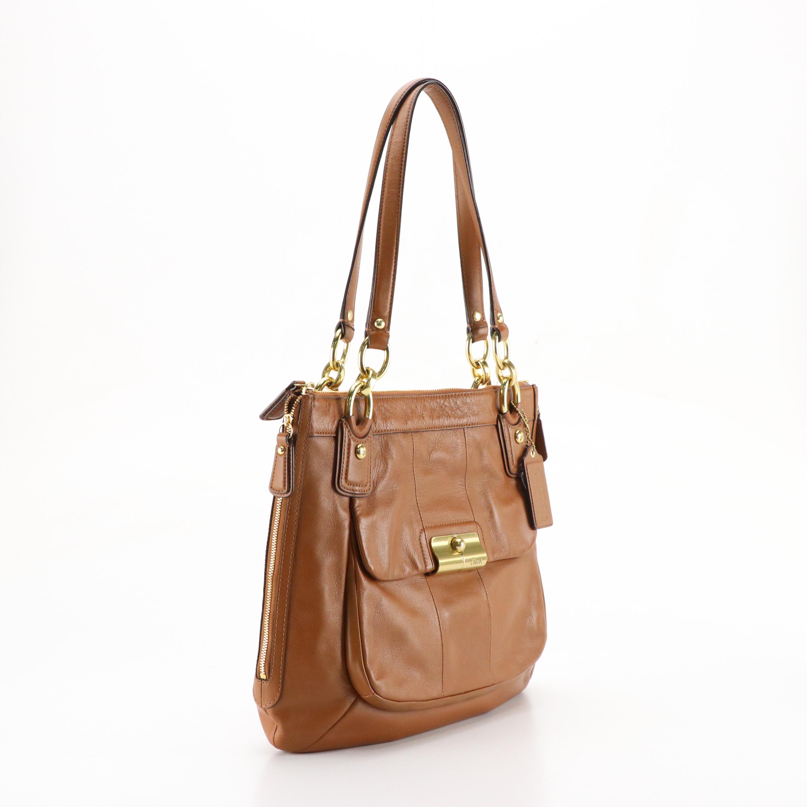 Coach Dempsey Two-Way Carryall Bag, Brown Leather Kristin Shoulder Bag