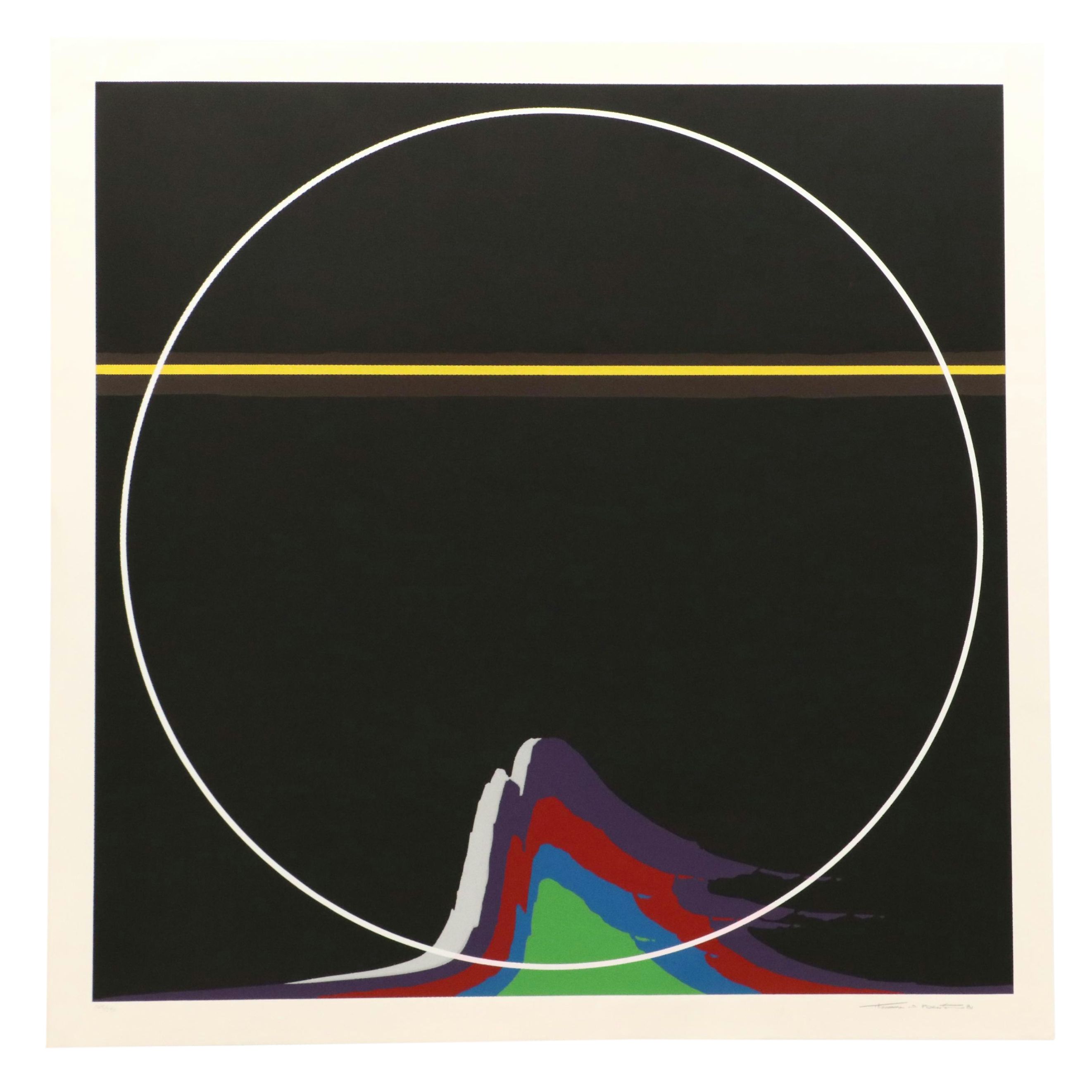 Thomas Whelan Benton Abstract Serigraph "Rainbow Mountain," 1981