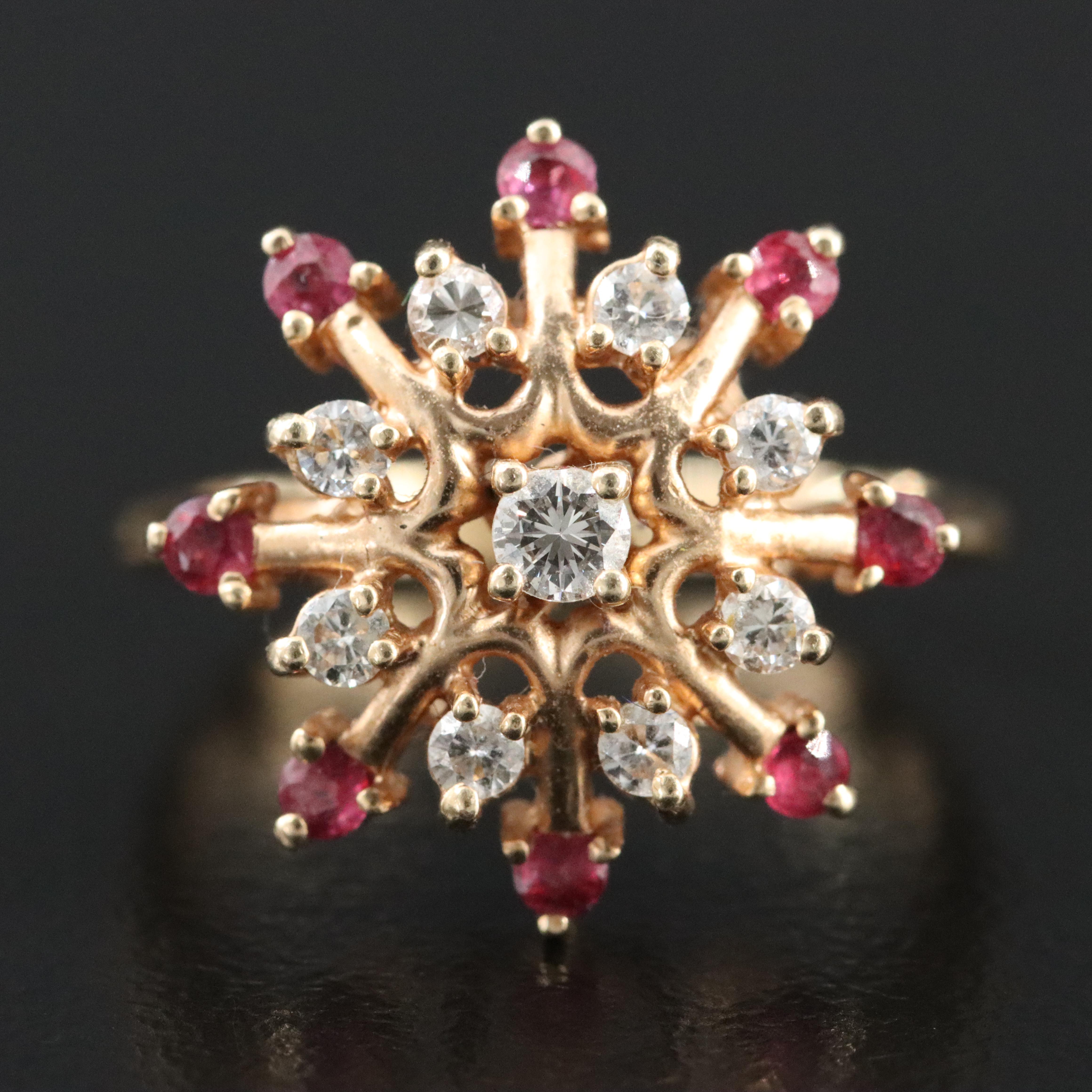 14K 0.32 CTW Diamond and Ruby Ring