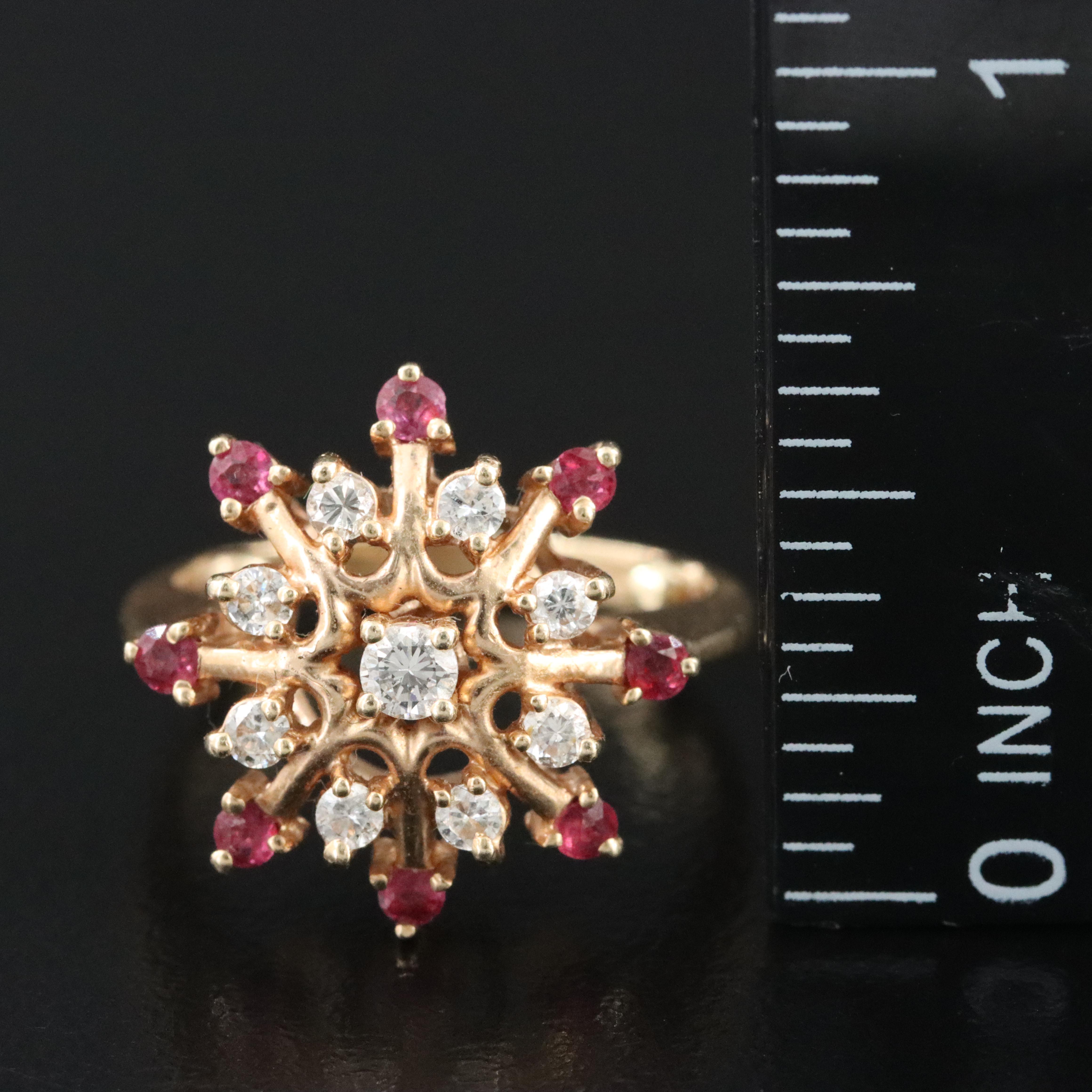 14K 0.32 CTW Diamond and Ruby Ring