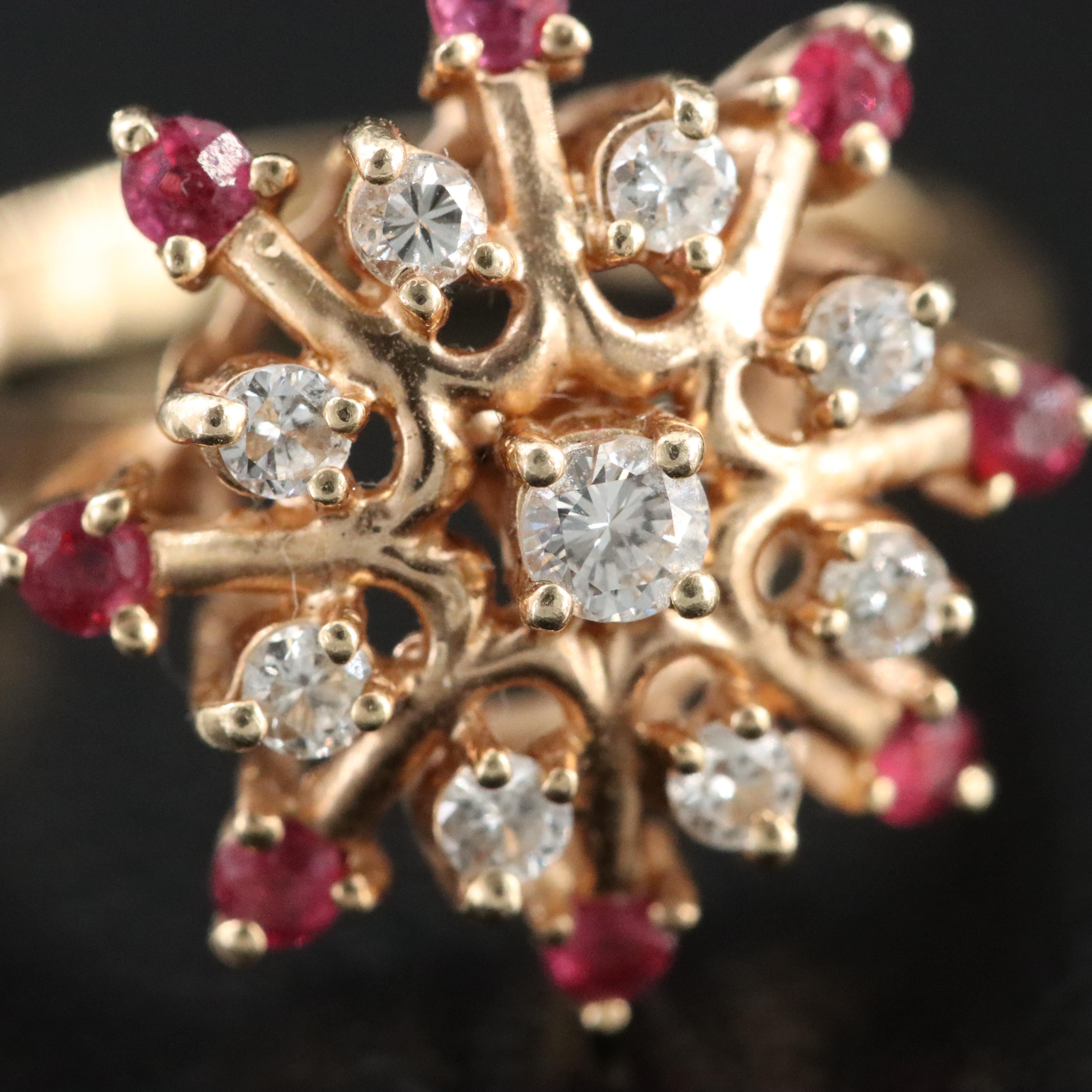 14K 0.32 CTW Diamond and Ruby Ring