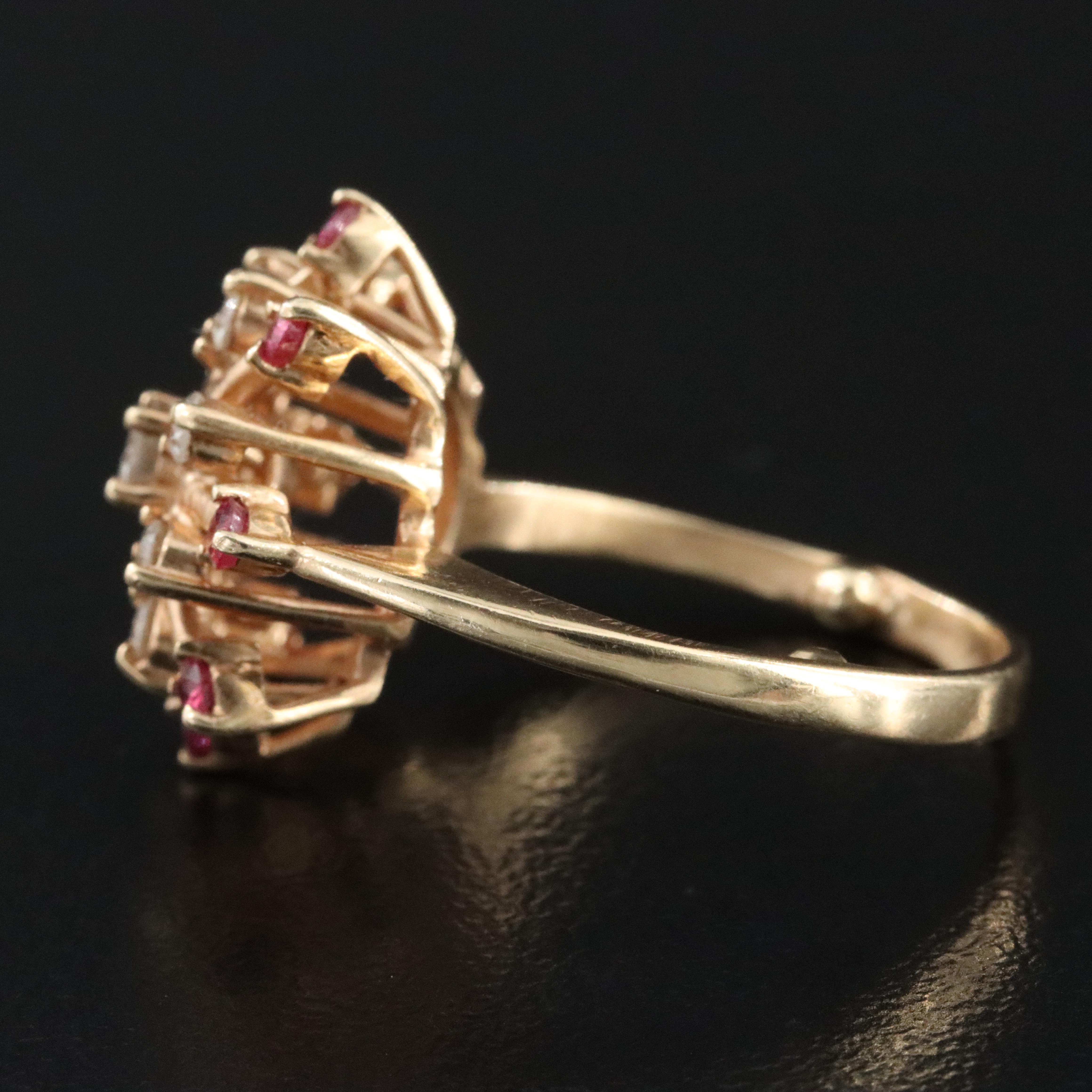 14K 0.32 CTW Diamond and Ruby Ring