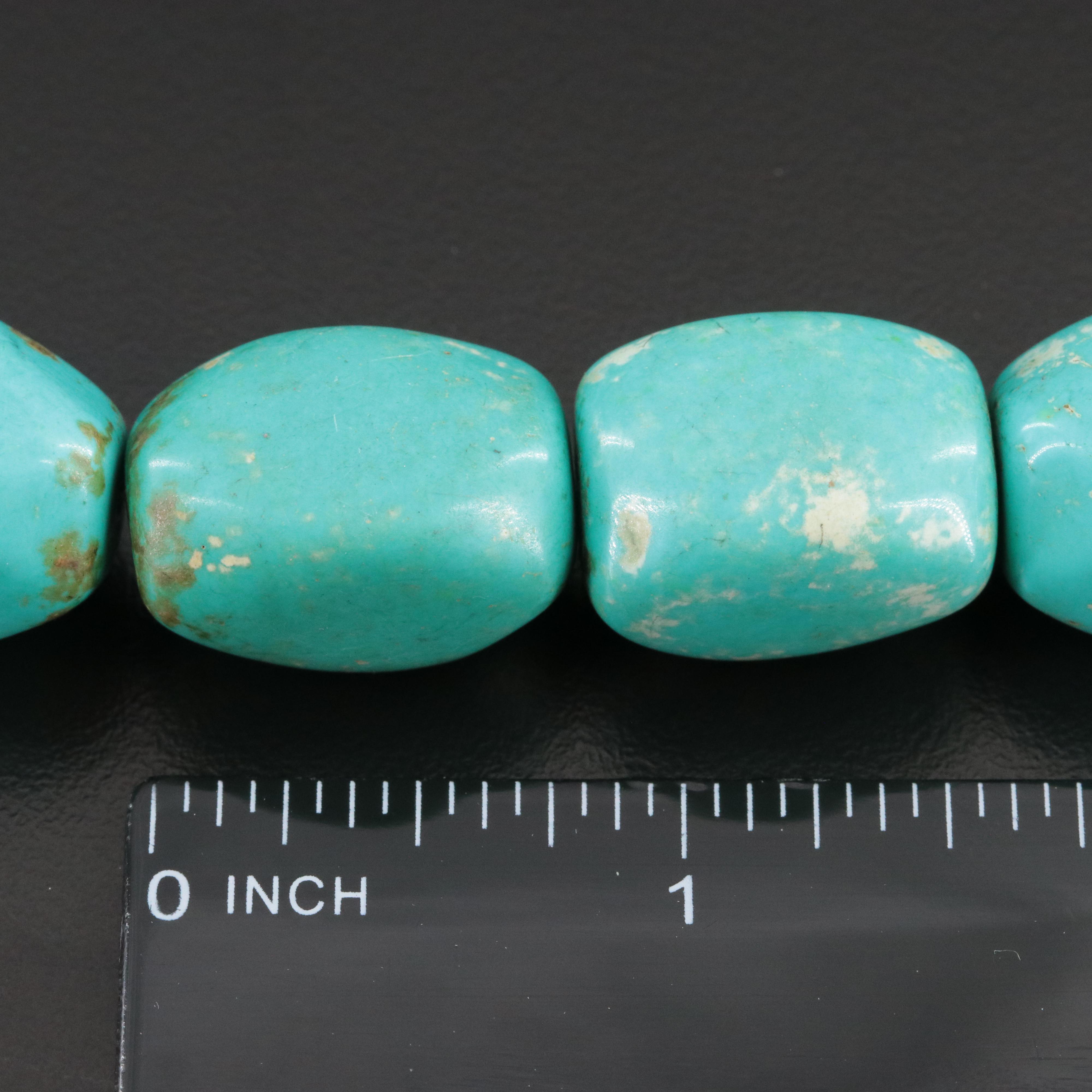 Magnesite Bead Necklace with Sterling Clasp