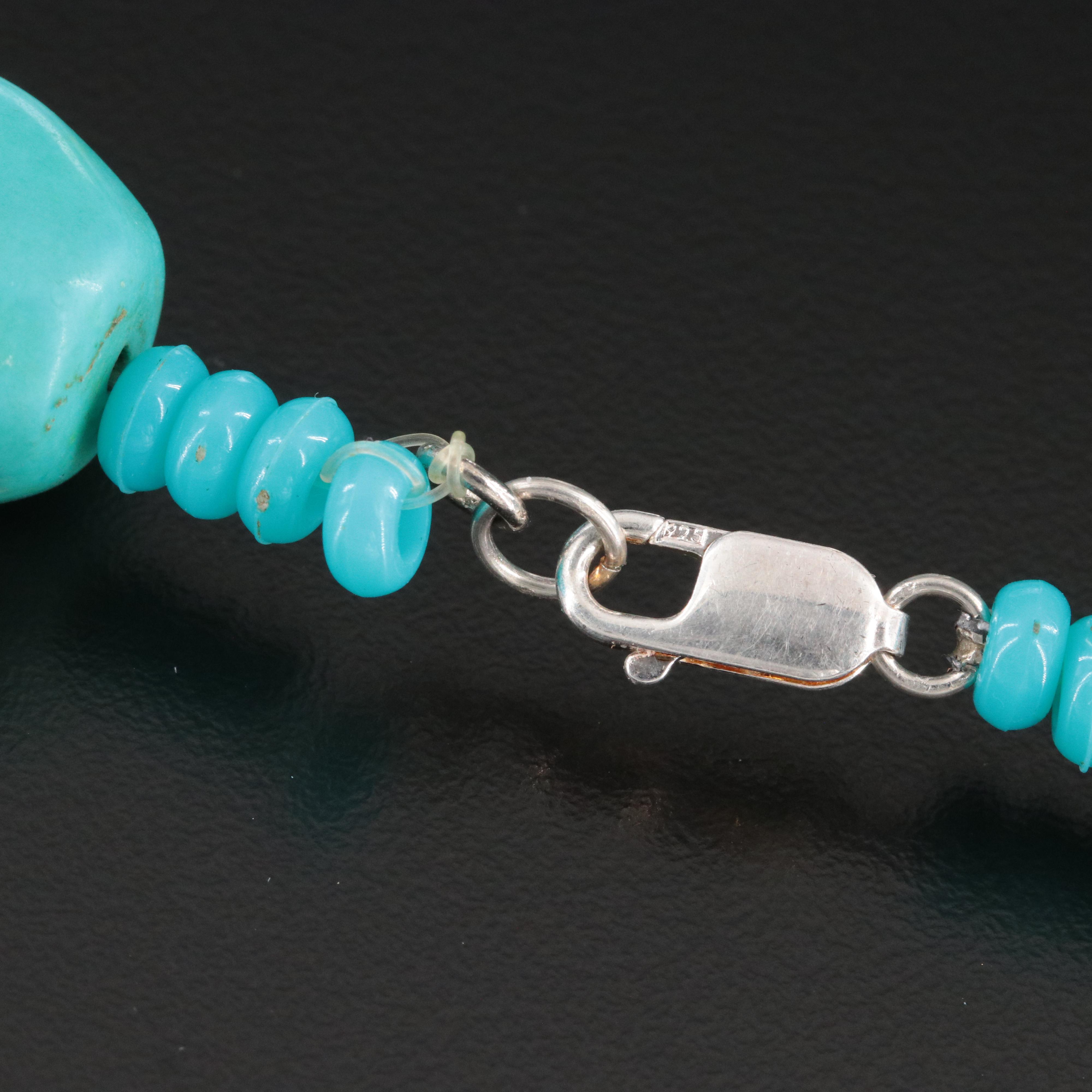 Magnesite Bead Necklace with Sterling Clasp