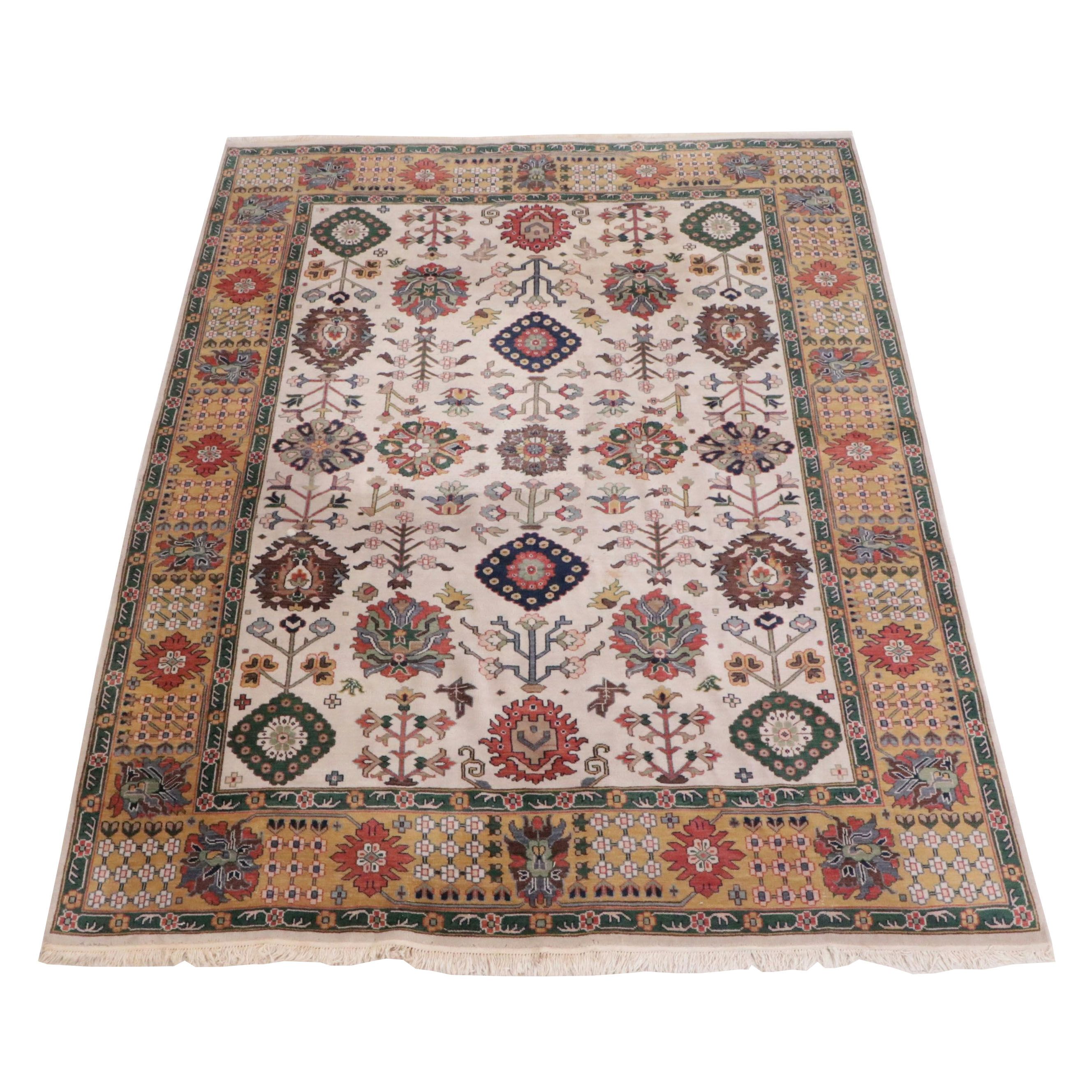 8'10 x 12'1 Hand-Knotted Indo-Persian Heriz Room-Sized Rug