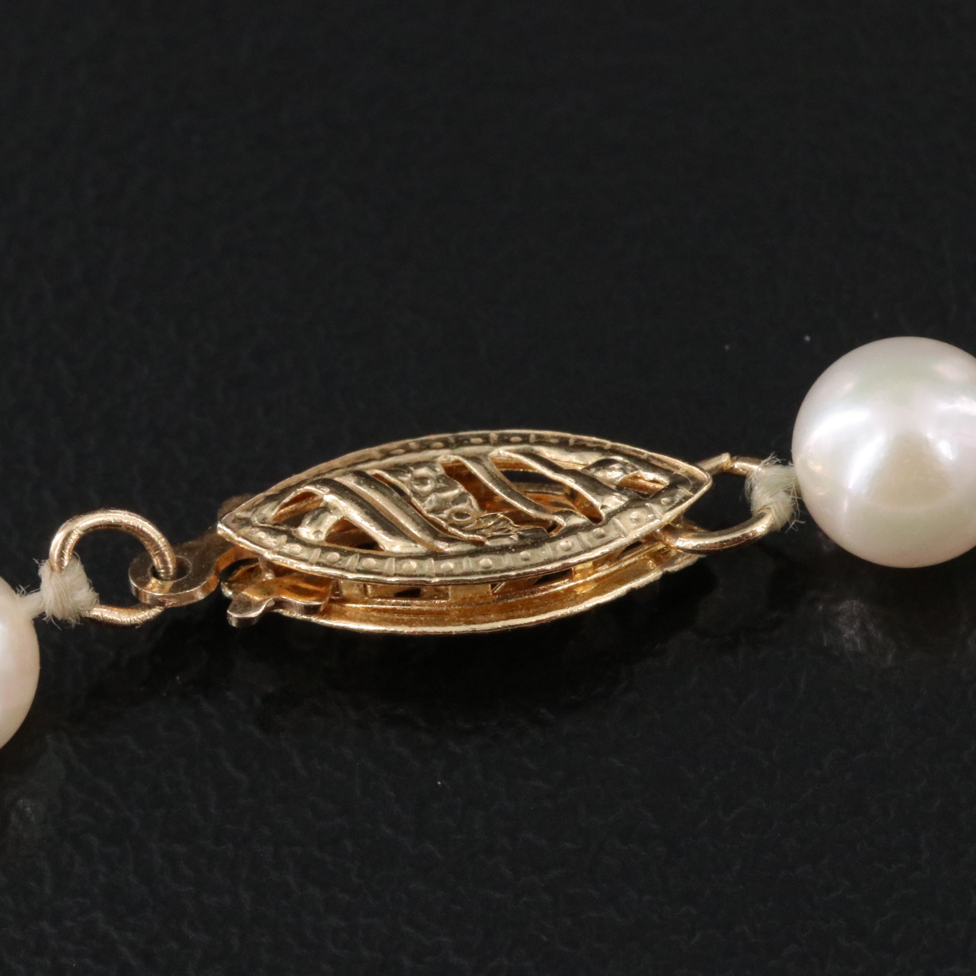 Pearl Necklace with 14K Clasp