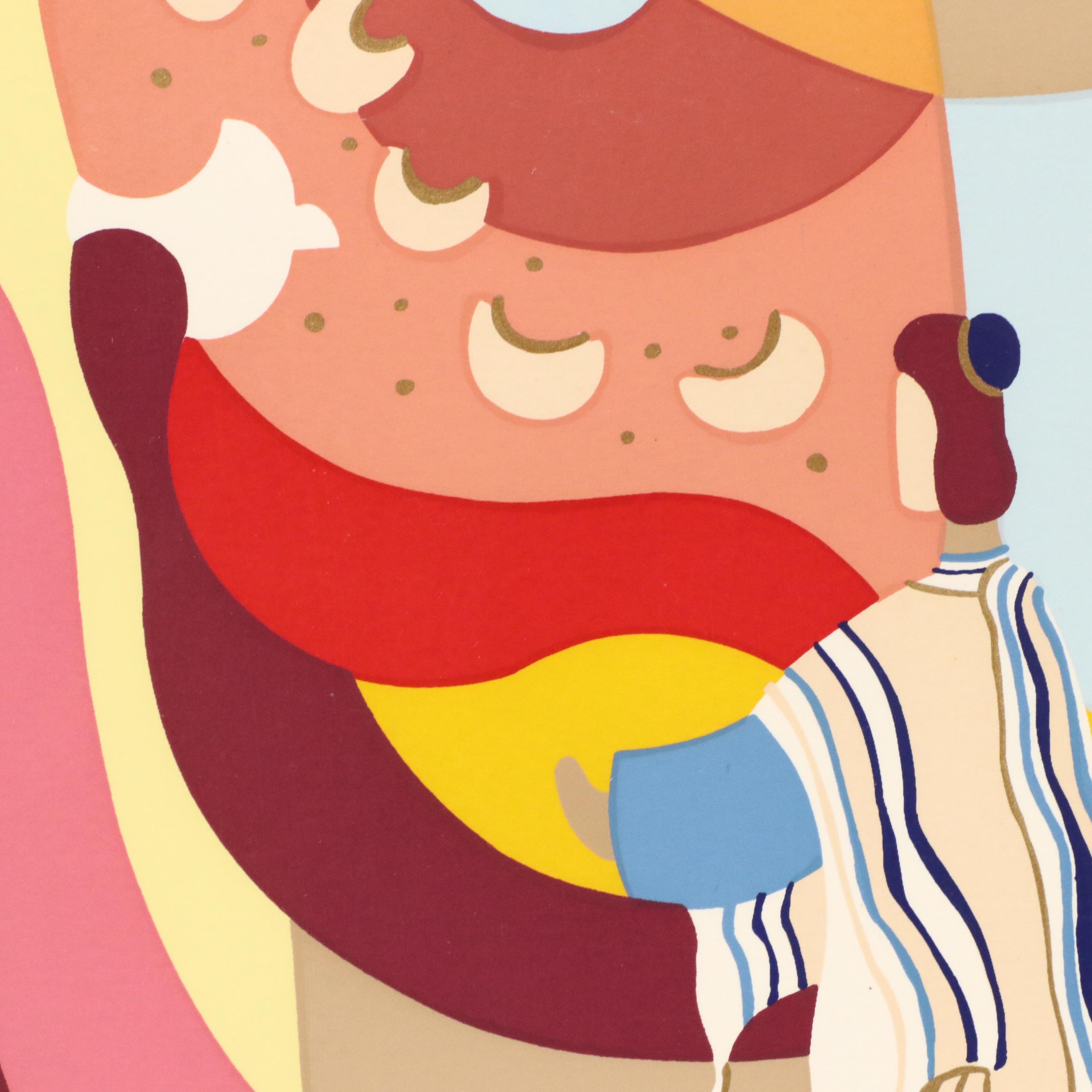 Lydie Egosi Modern Judaic Serigraph "Bar Mitzvah"