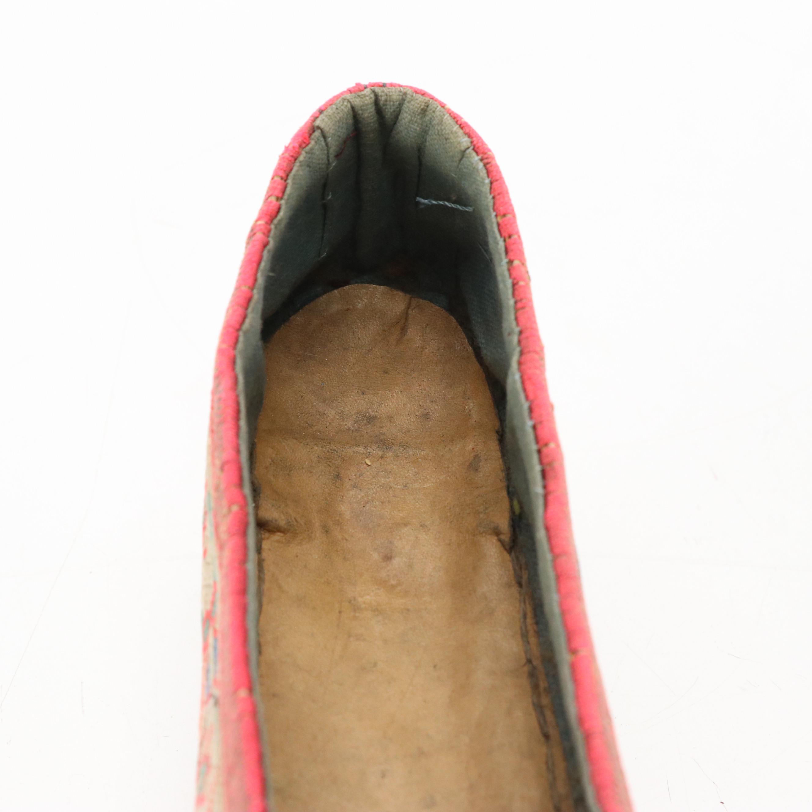 Chinese Woven Straw Clogs, Xiuhuaxie Slipper, and Japanese Hand-Painted Parasol