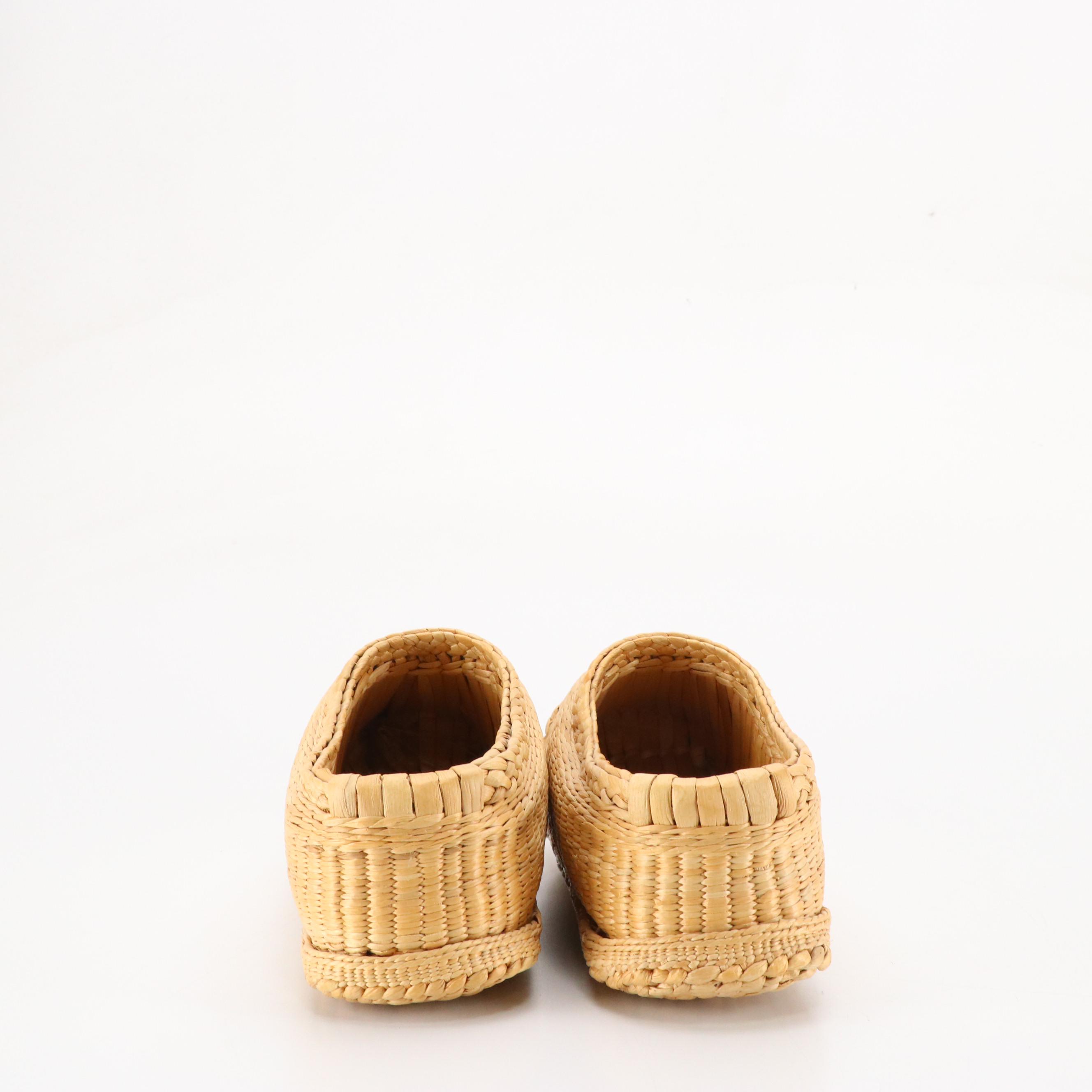 Chinese Woven Straw Clogs, Xiuhuaxie Slipper, and Japanese Hand-Painted Parasol