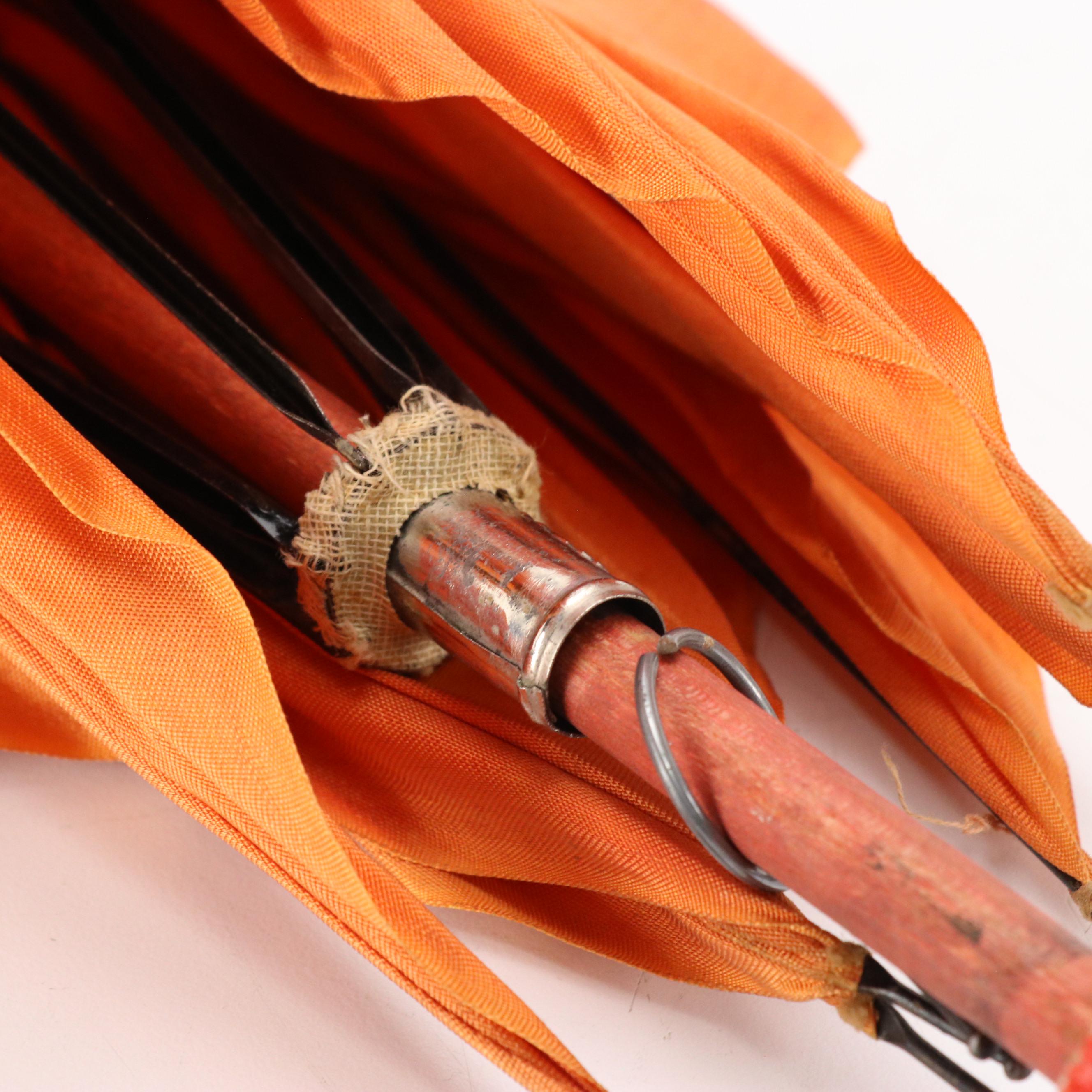 Chinese Woven Straw Clogs, Xiuhuaxie Slipper, and Japanese Hand-Painted Parasol