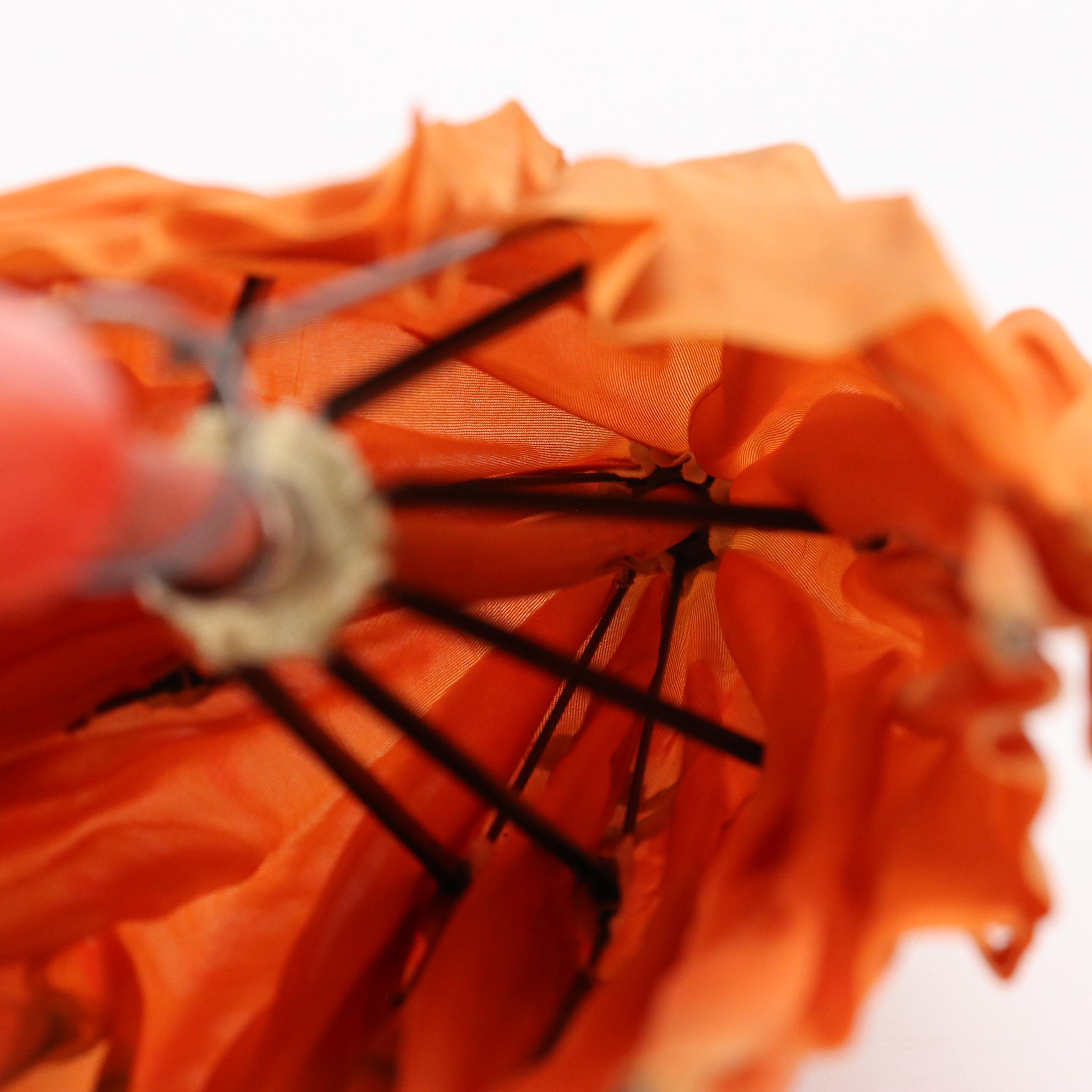 Chinese Woven Straw Clogs, Xiuhuaxie Slipper, and Japanese Hand-Painted Parasol