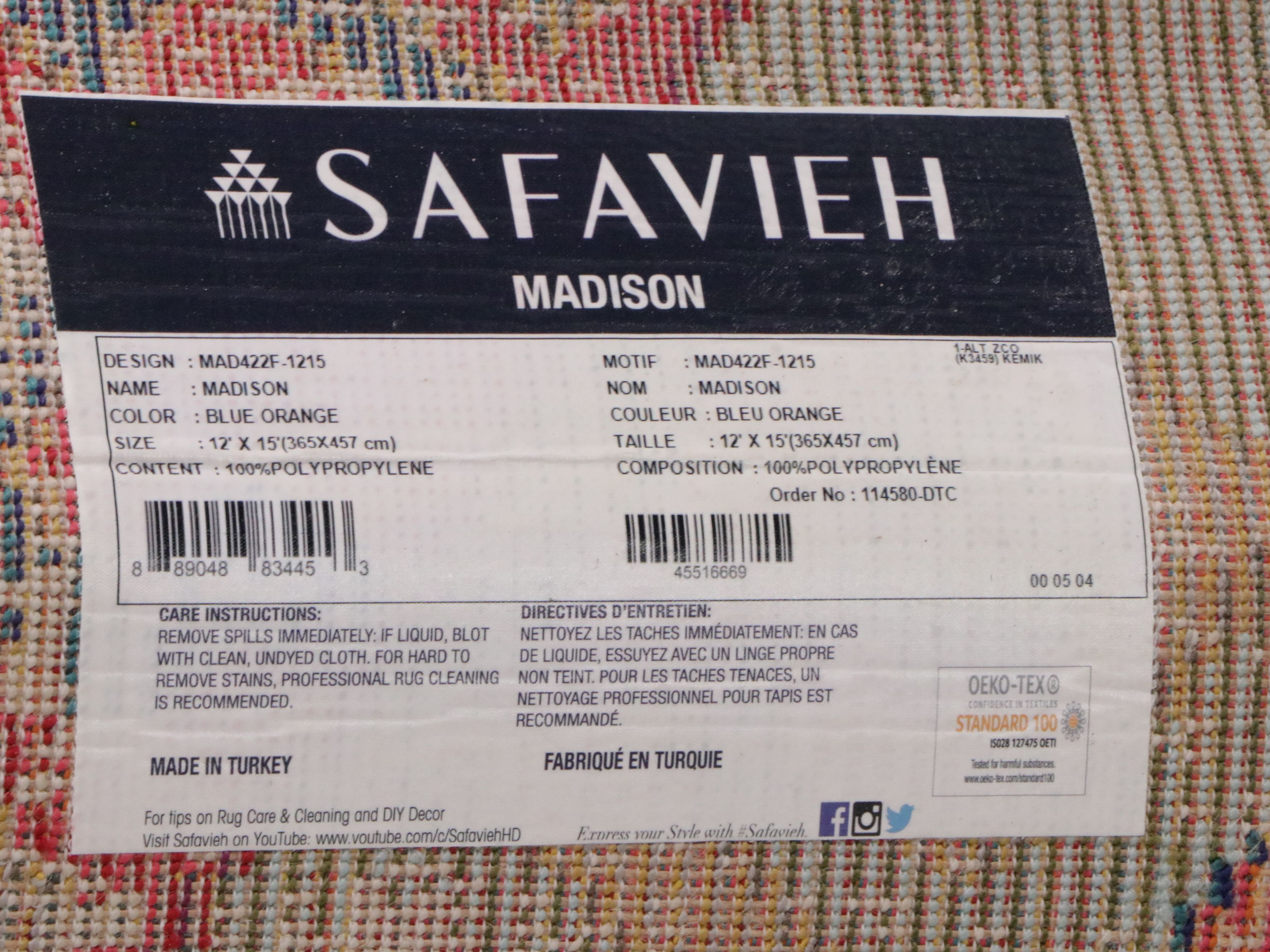 12' x 14'11 Machine Made Safavieh "Madison" Room-Sized Rug