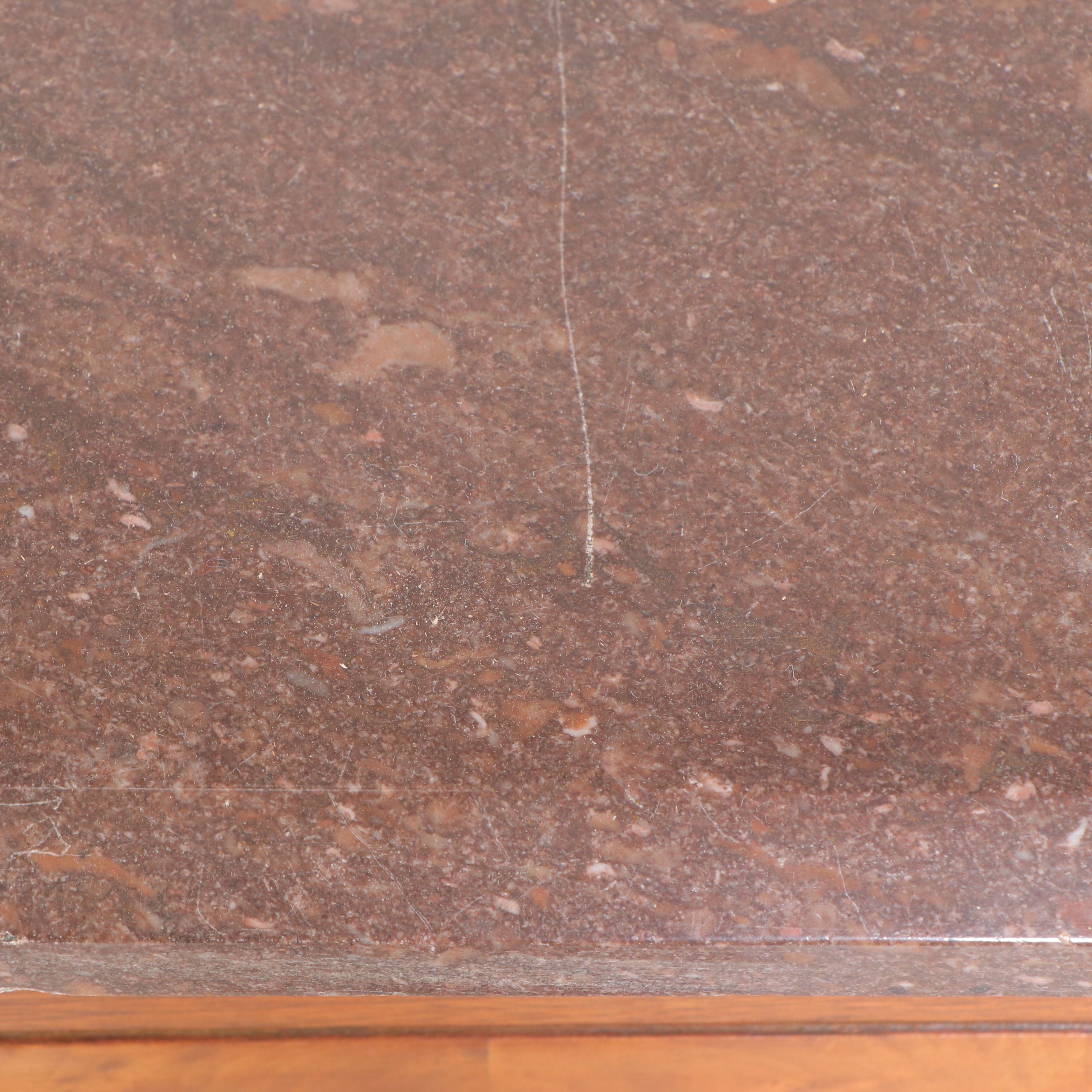 Victorian Eastlake Marble Top Mahogany and Burl Wood Dresser