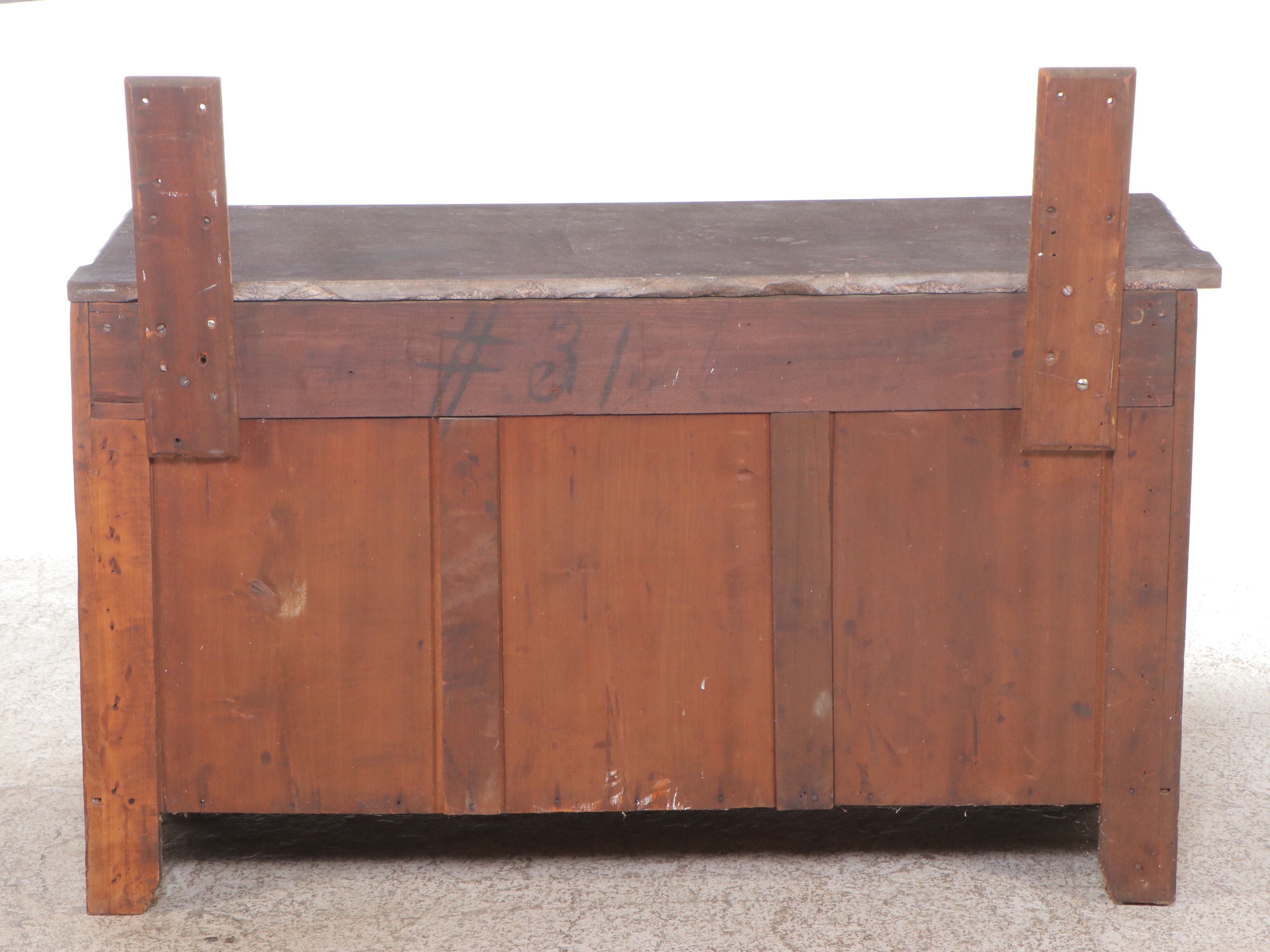 Victorian Eastlake Marble Top Mahogany and Burl Wood Dresser