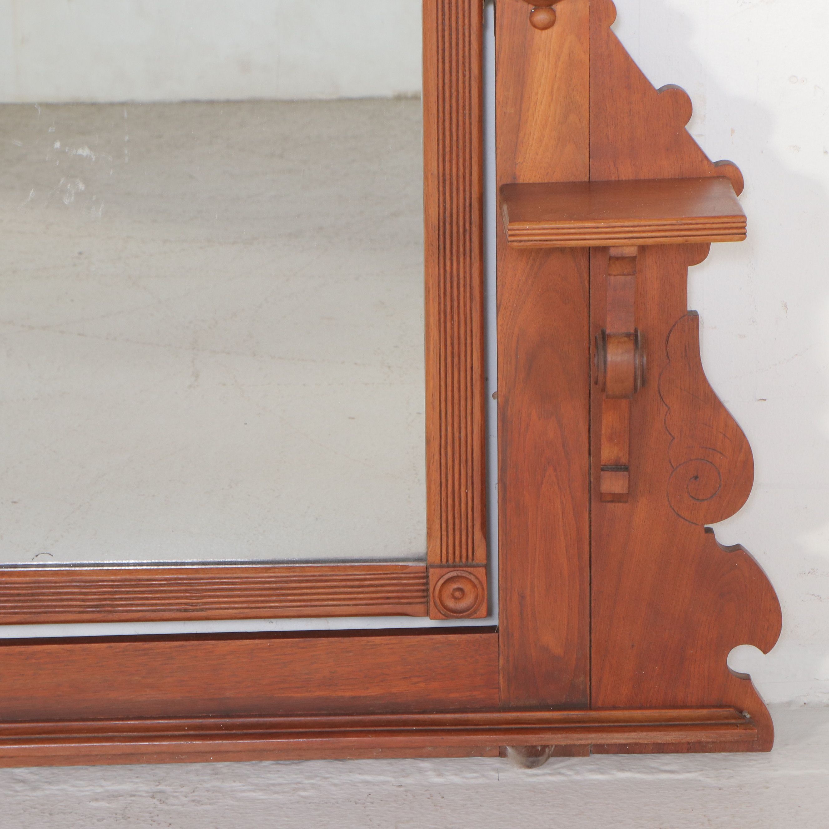 Victorian Eastlake Marble Top Mahogany and Burl Wood Dresser
