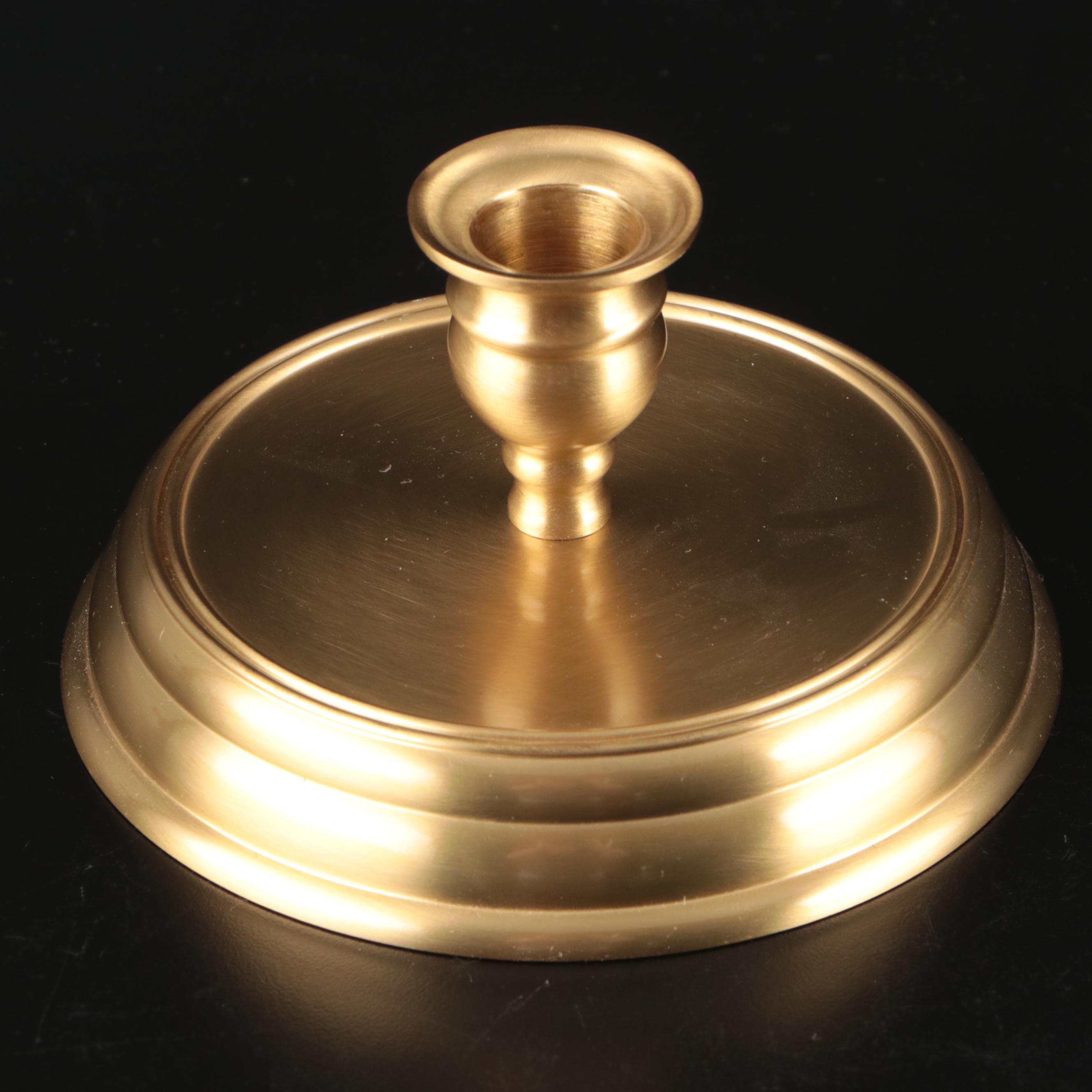 Waterford "Wyndham" Cut Crystal and Brass Candlestick Hurricane