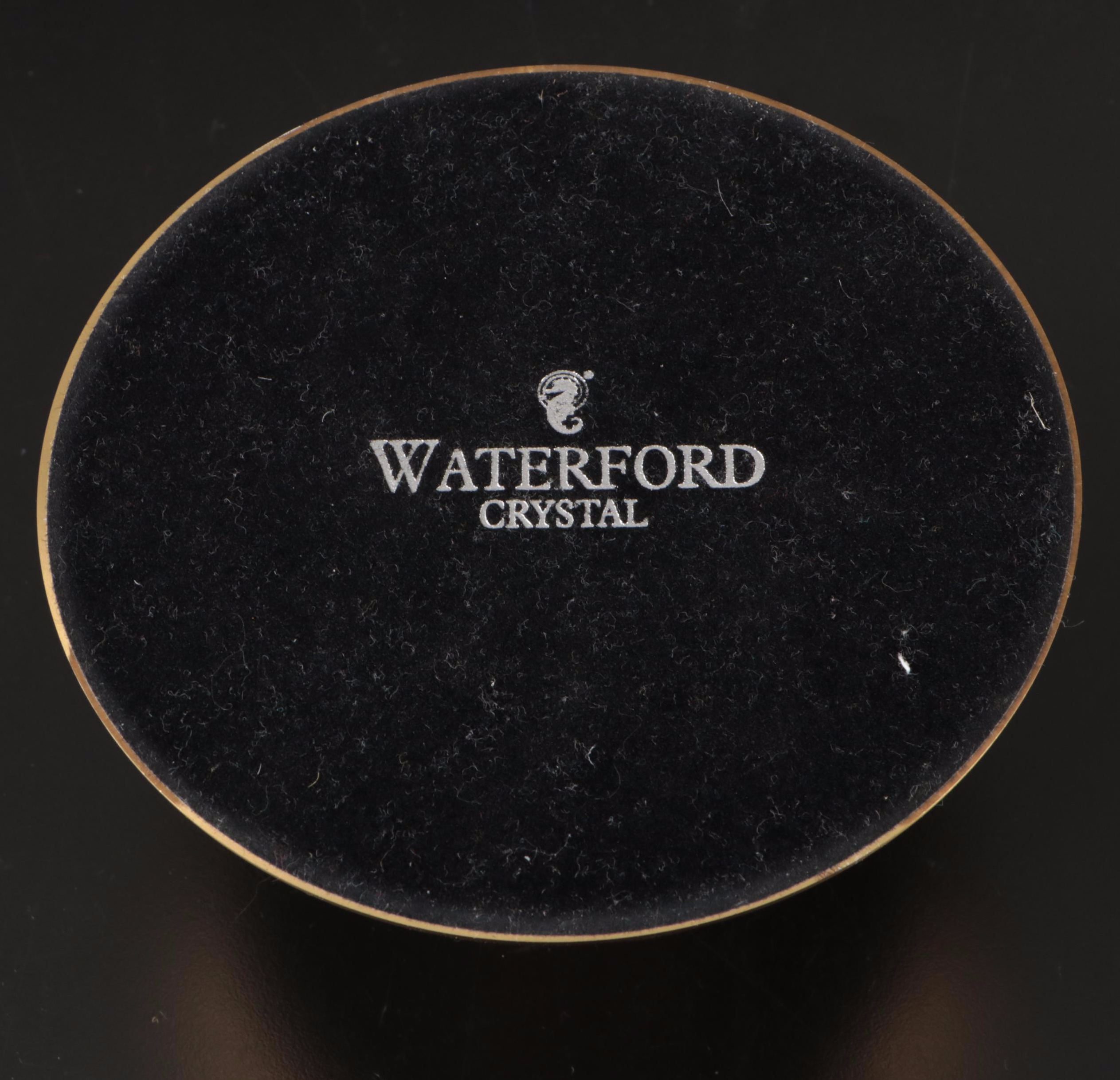 Waterford "Wyndham" Cut Crystal and Brass Candlestick Hurricane