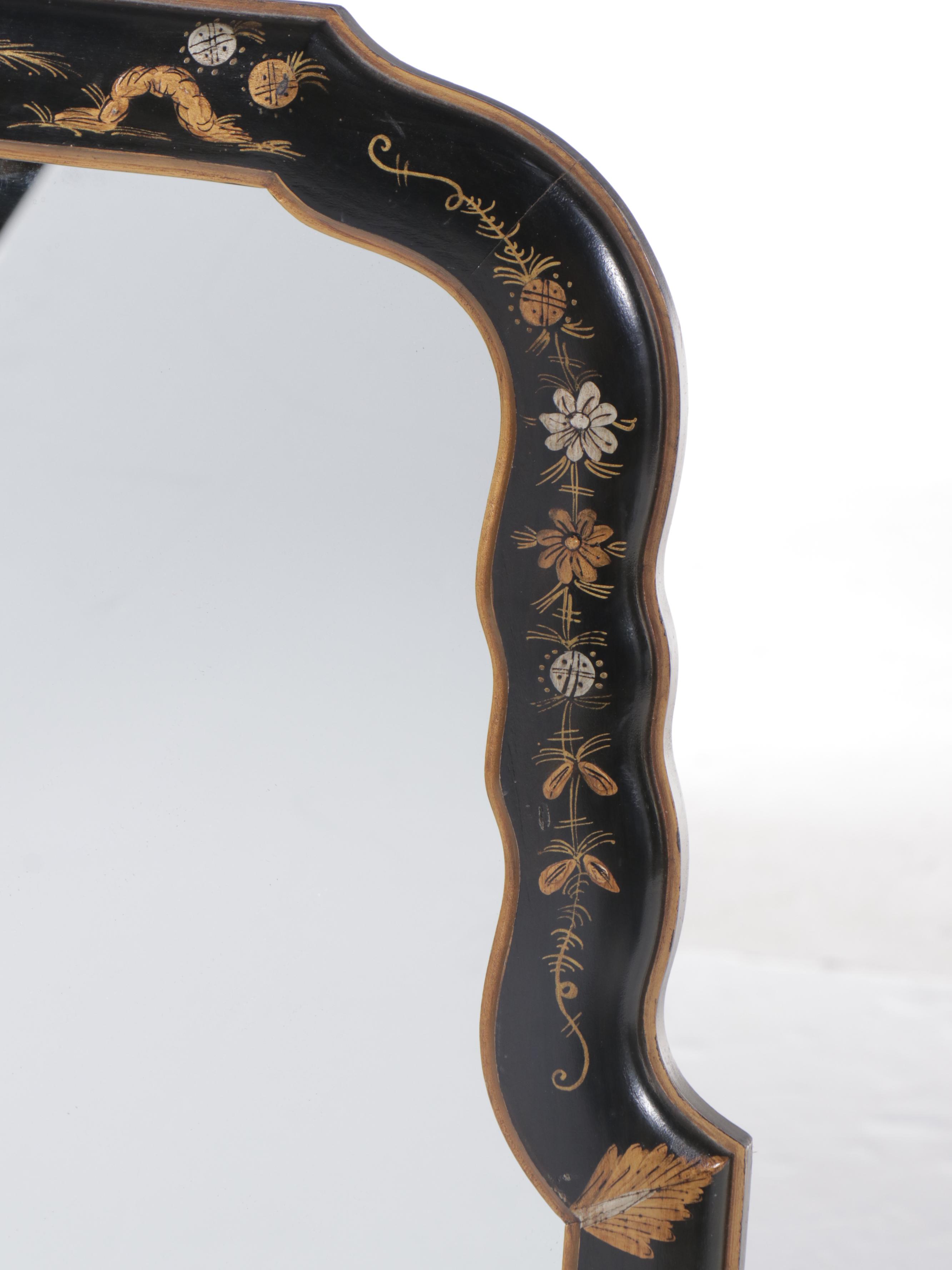 Friedman Brothers Chinoiserie Lacquered and Giltwood Mirror