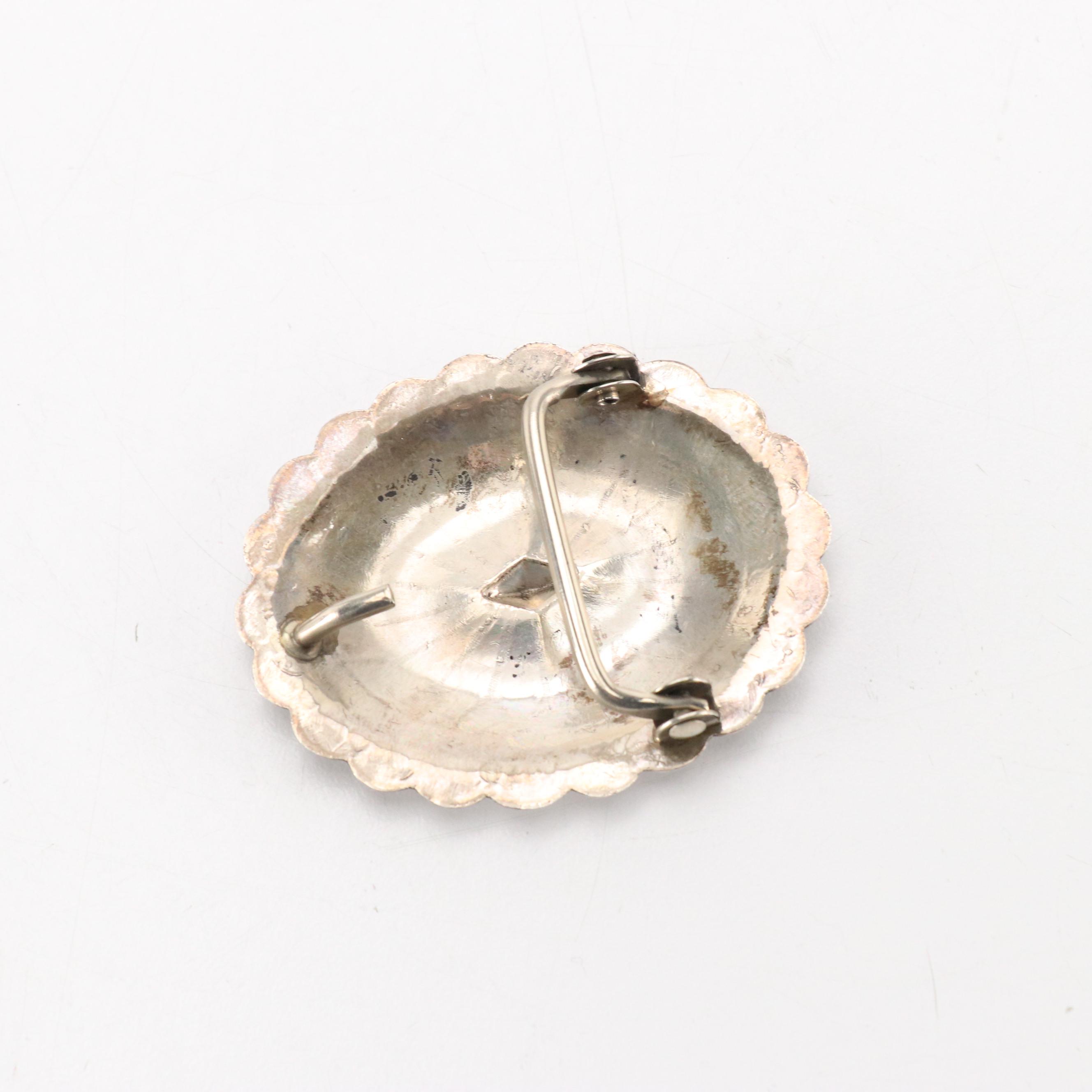 Southwestern Silver Concho Style Belt Buckle