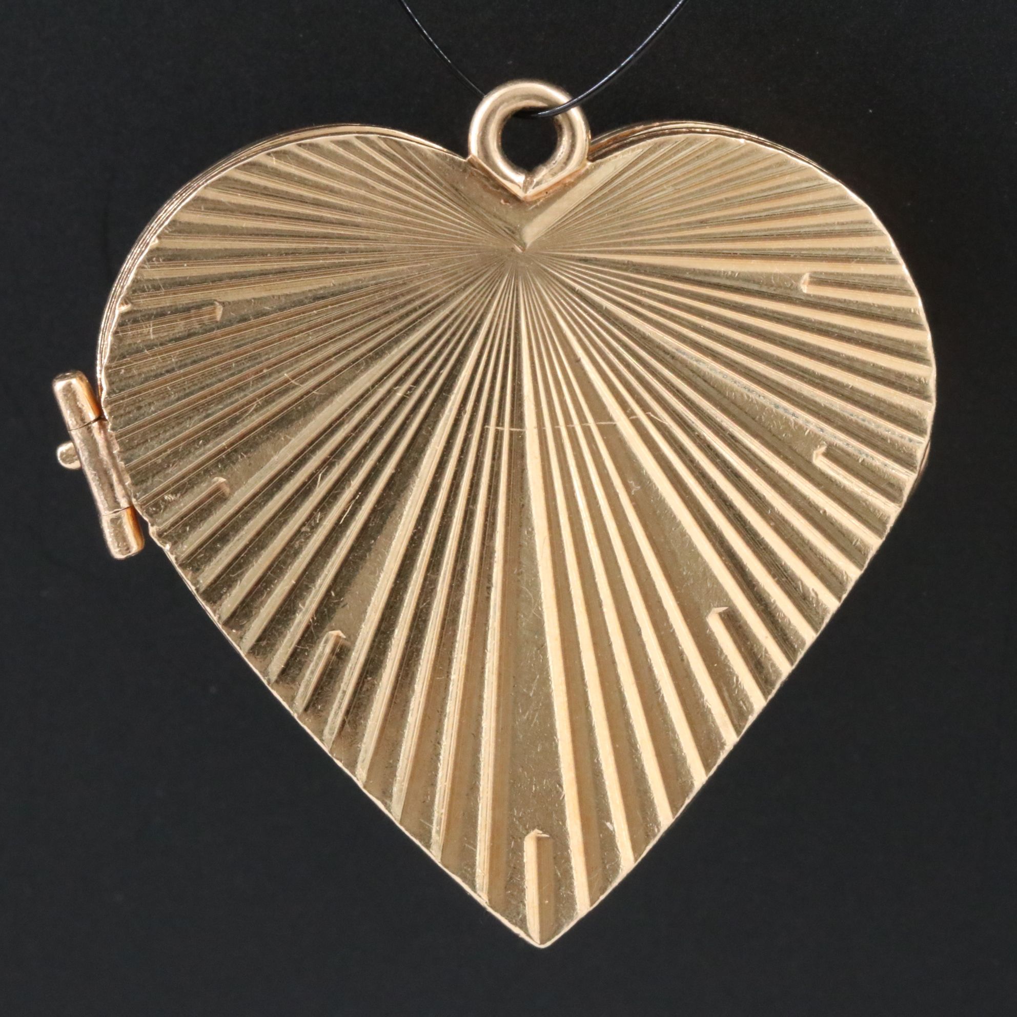 14K Heart Photo Locket Pendant