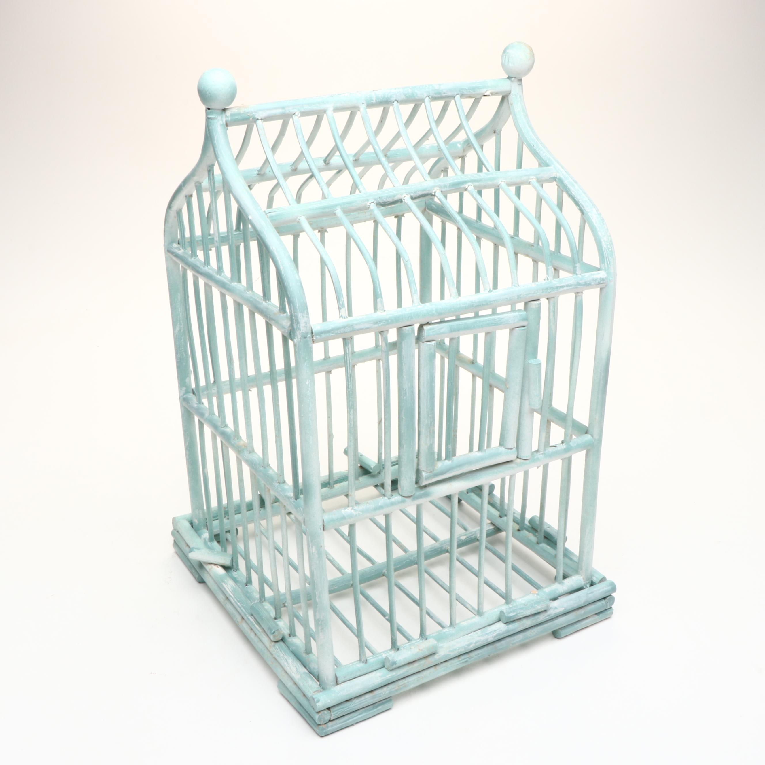Turquoise Painted Decorative Bird Cages