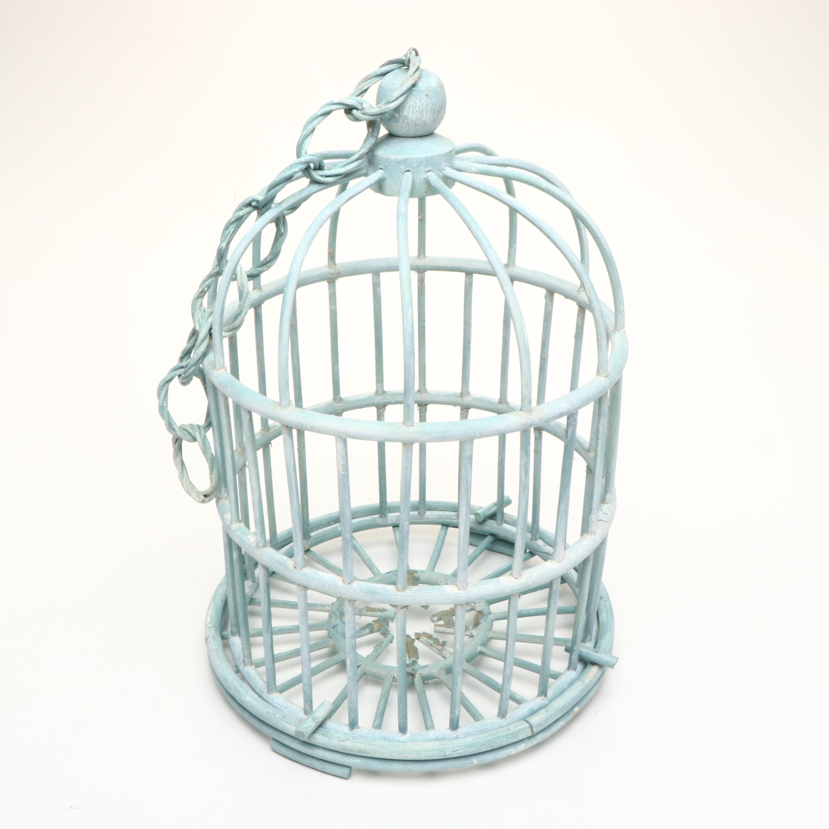 Turquoise Painted Decorative Bird Cages