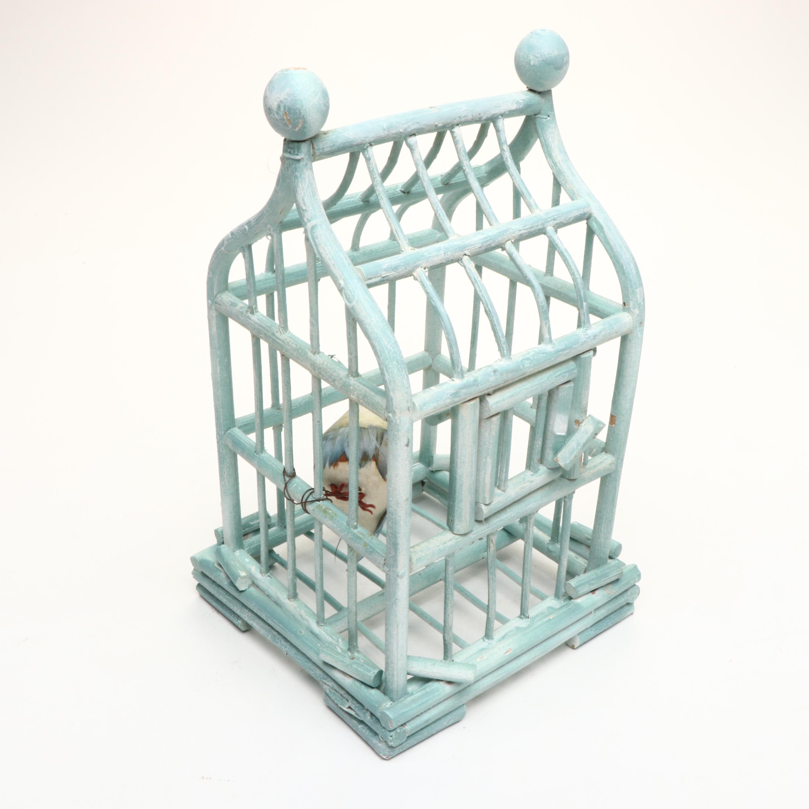 Turquoise Painted Decorative Bird Cages