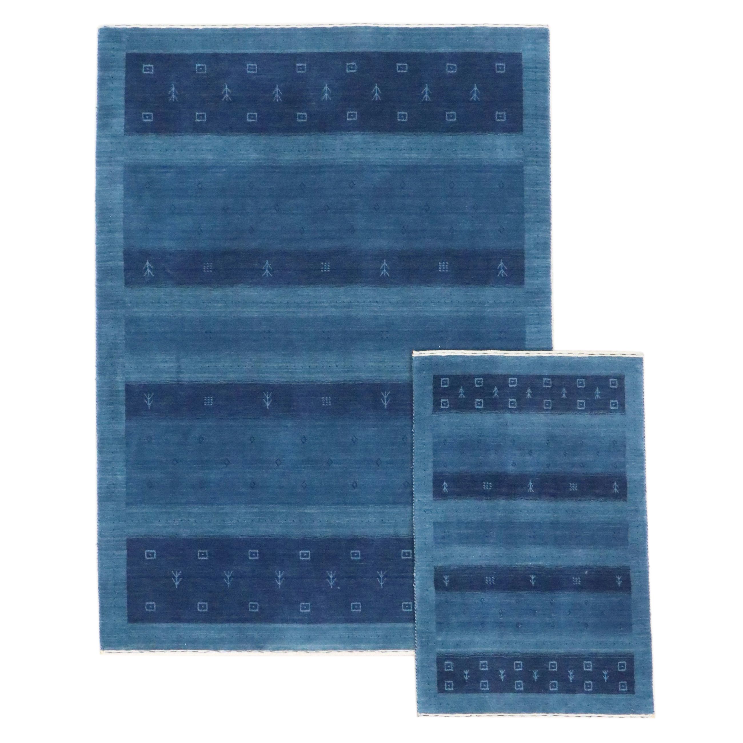 Two Hand-Knotted Indo-Persian Gabbeh Rugs