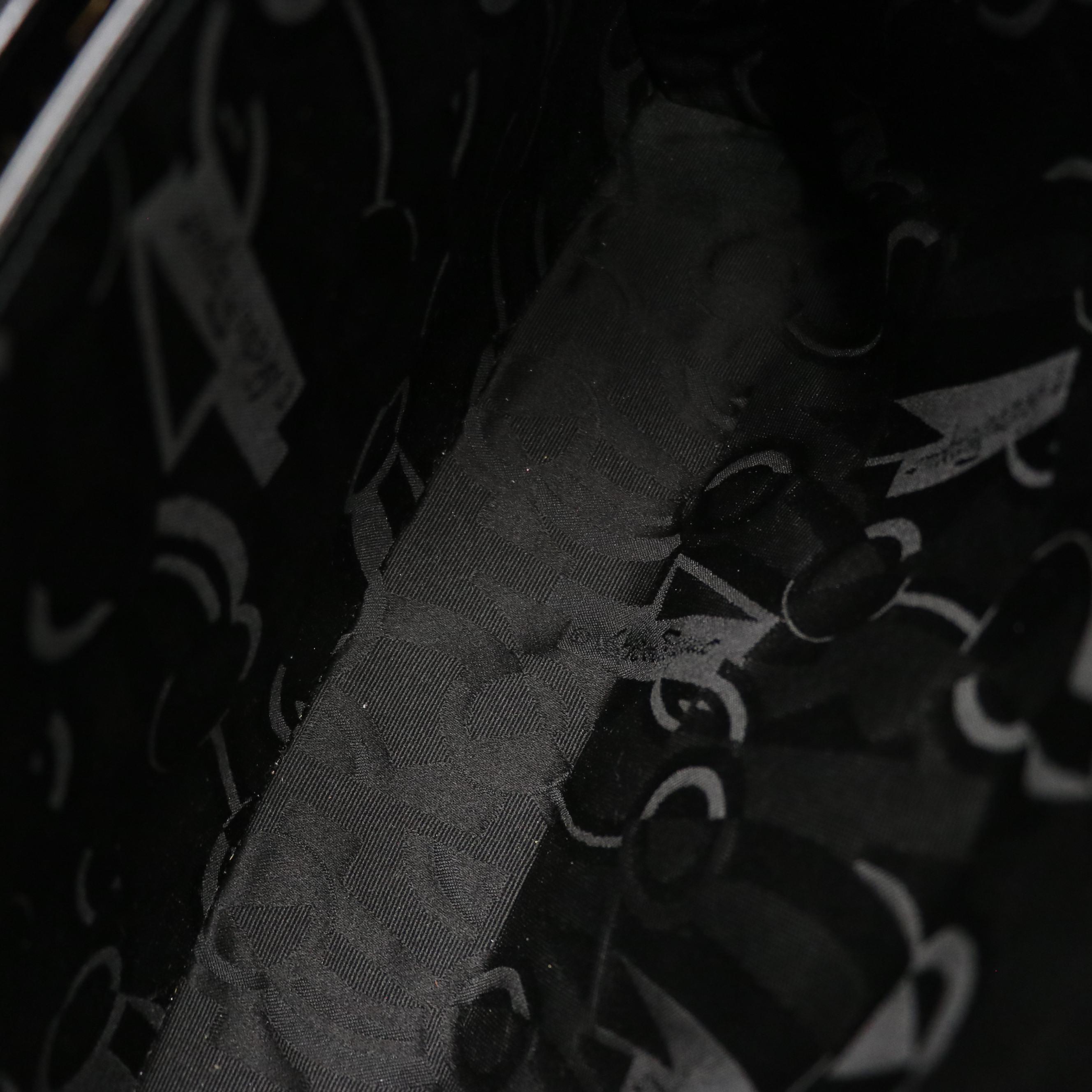 Salvatore Ferragamo Gancini Top Handle Two-Way Bag in Black Leather