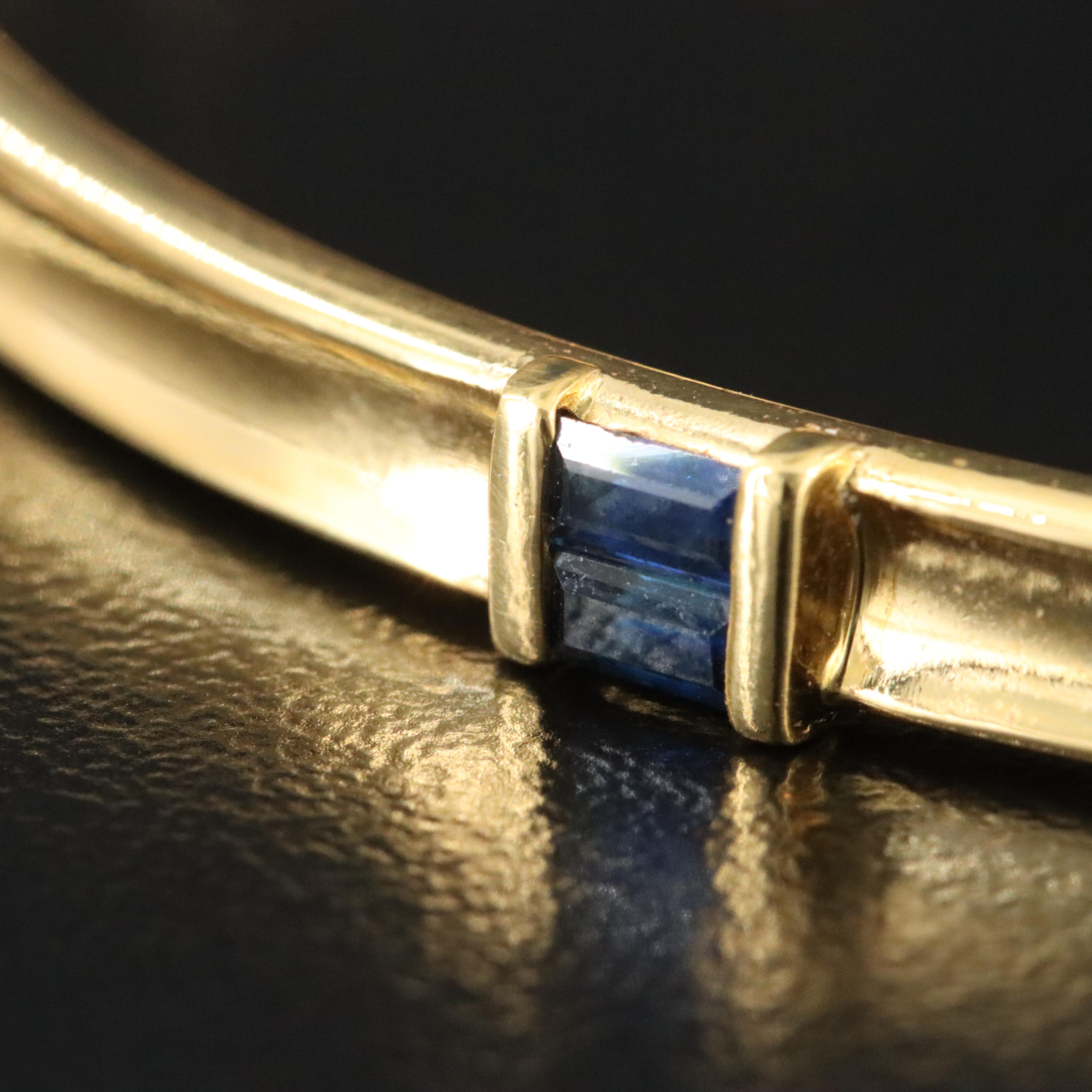 Tiffany & Co. 18K Baguette Sapphire Bangle Bracelet