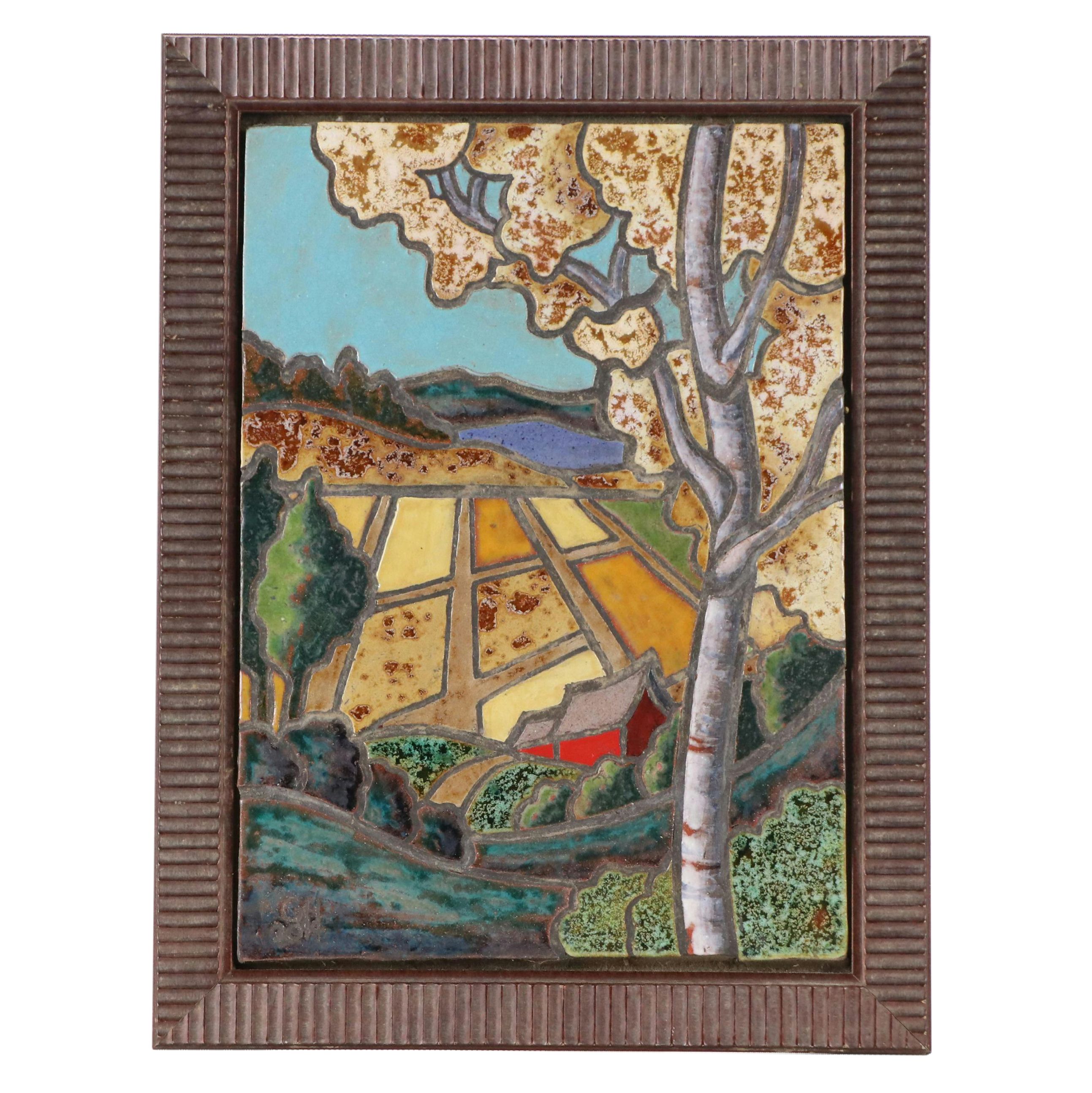 Gregory Hicho Ceramic Mosaic of Rural Landscape, 2014