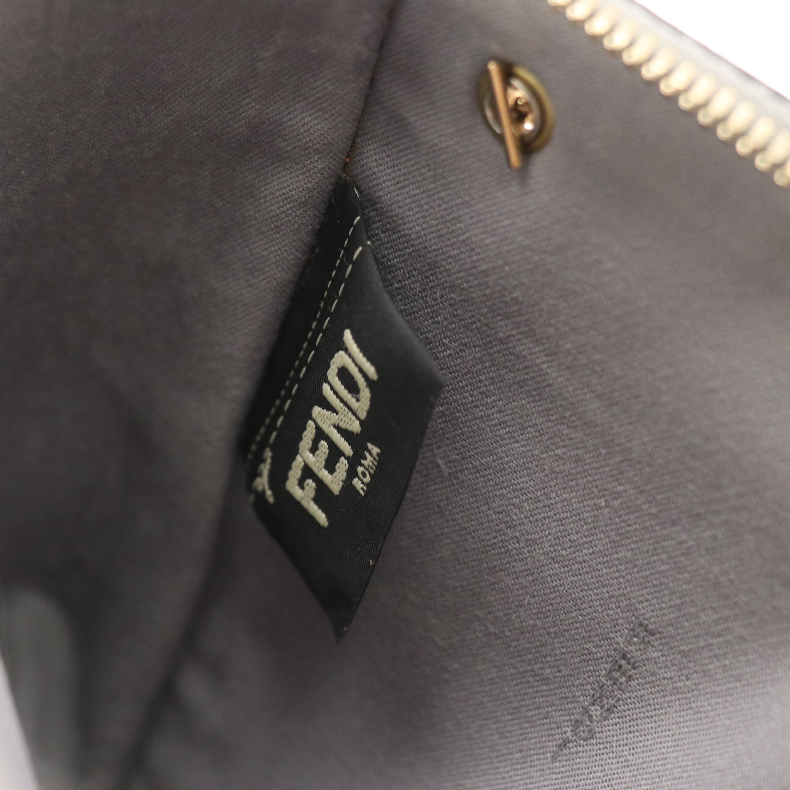 Fendi Front Pocket Crossbody in Multicolor Studded Gray Vitello Dolce Leather