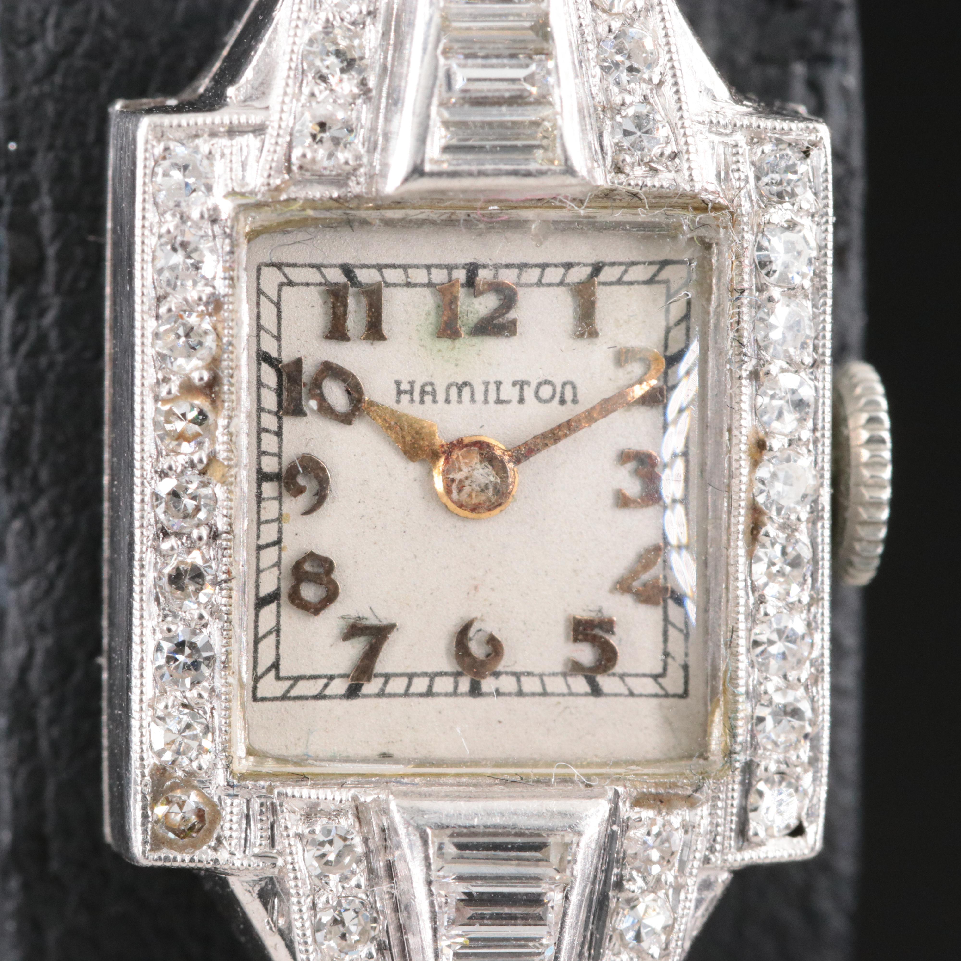 Vintage Hamilton Platinum 1.59ctw. Diamond Watch