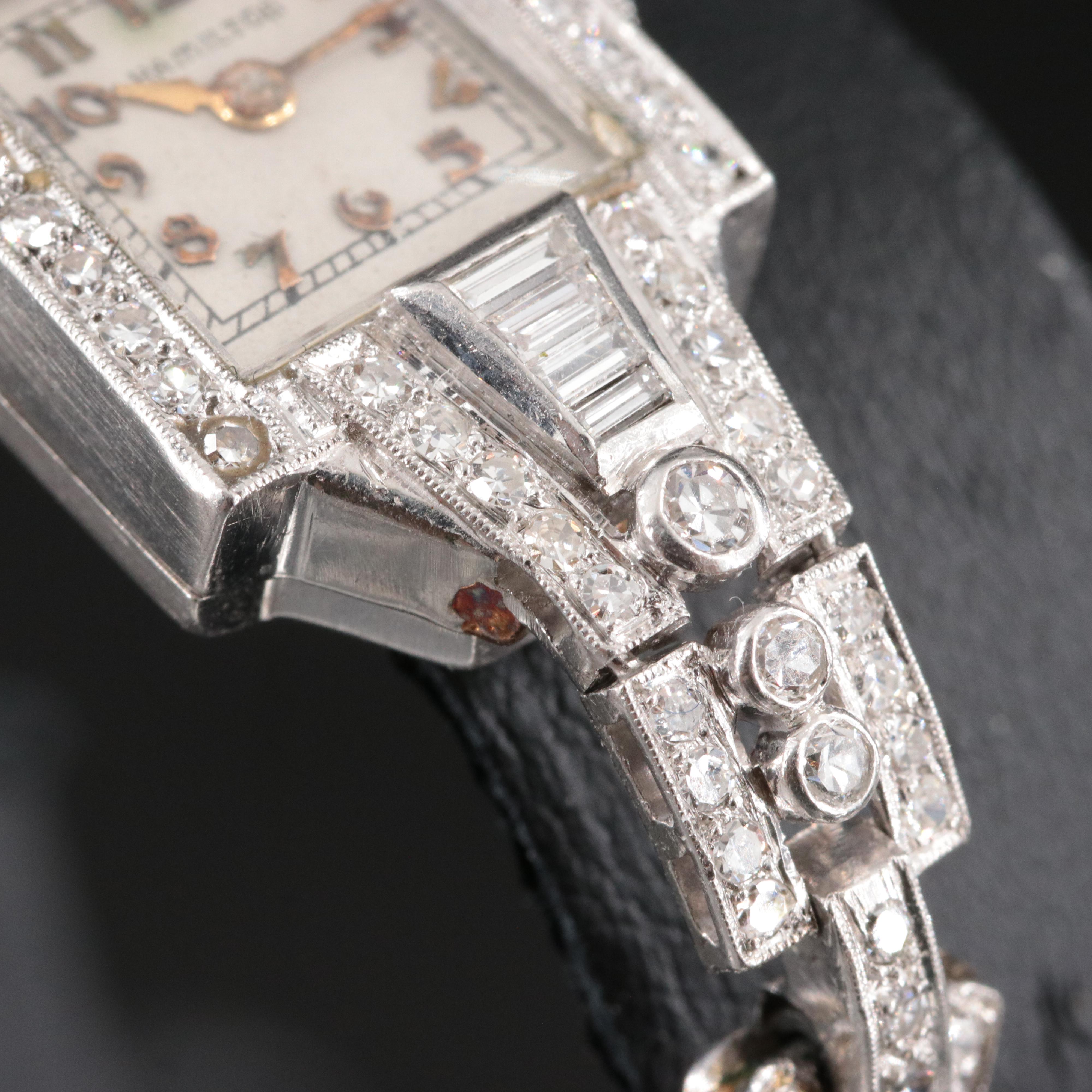 Vintage Hamilton Platinum 1.59ctw. Diamond Watch