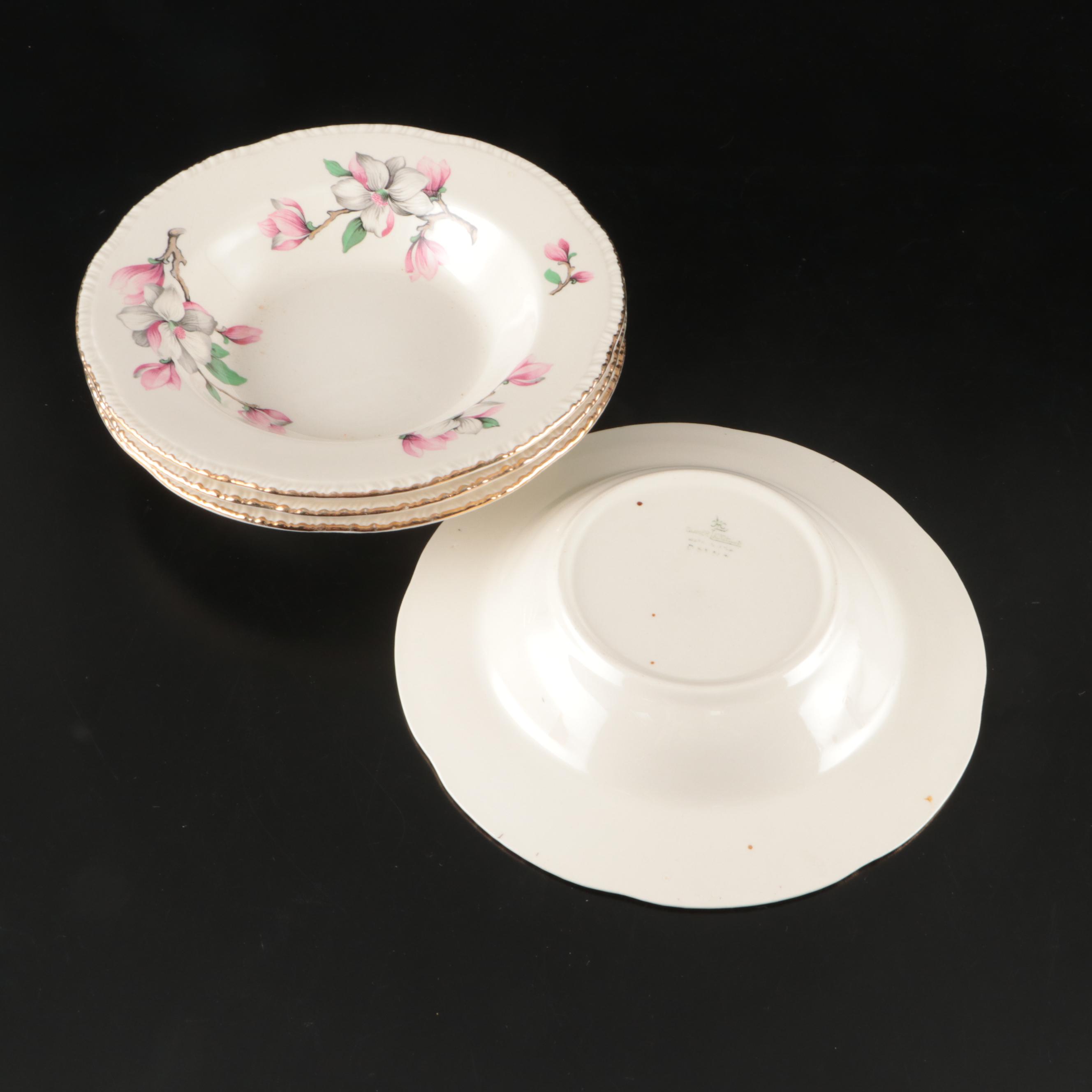 Johnson Bros. "Peach Royal" Porcelain Gravy Boat with Other Floral Tableware